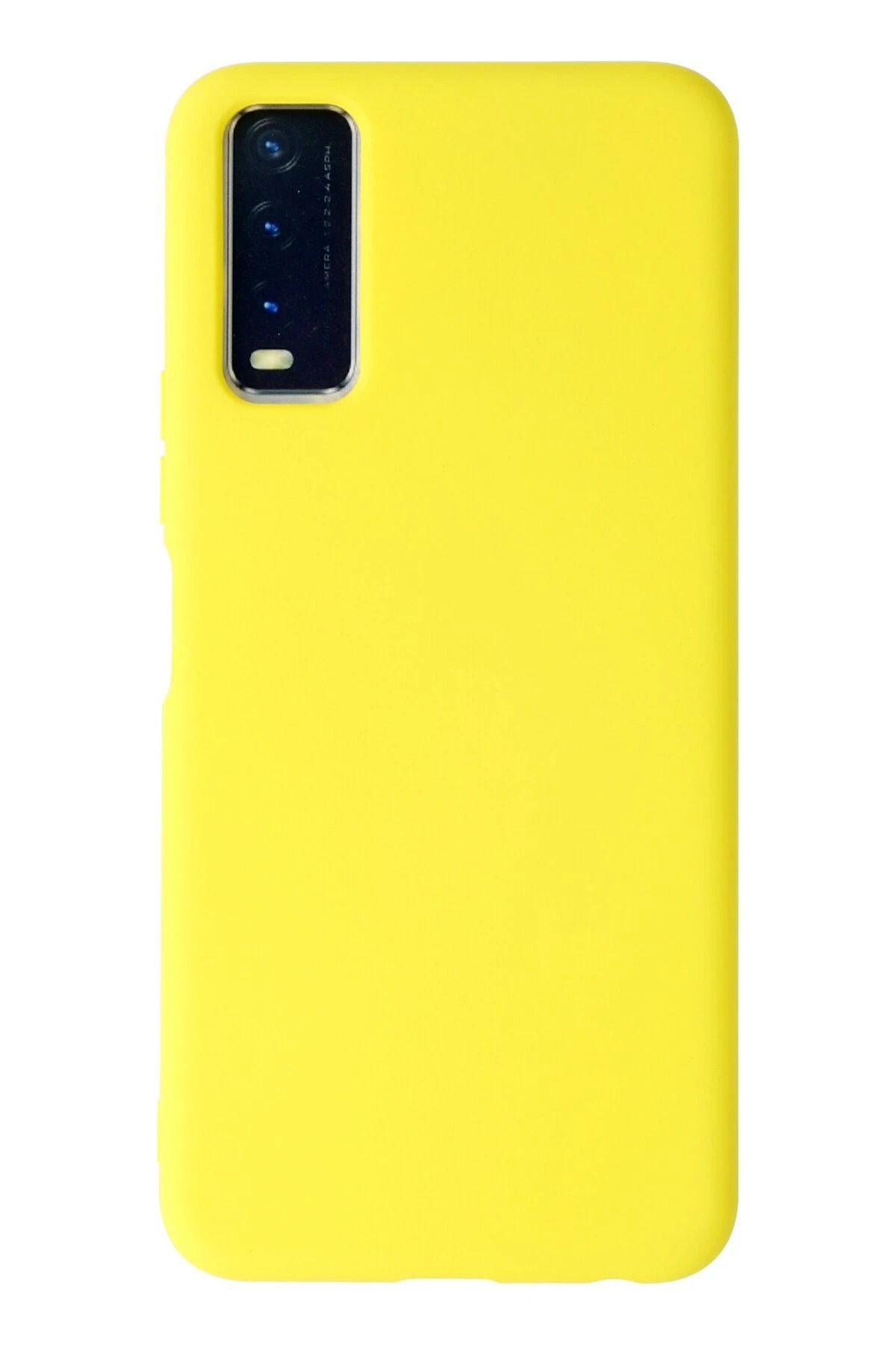 NewFace Vivo Y11S Uyumlu Kılıf Nano içi Kadife Silikon - Sarı HNZRN
