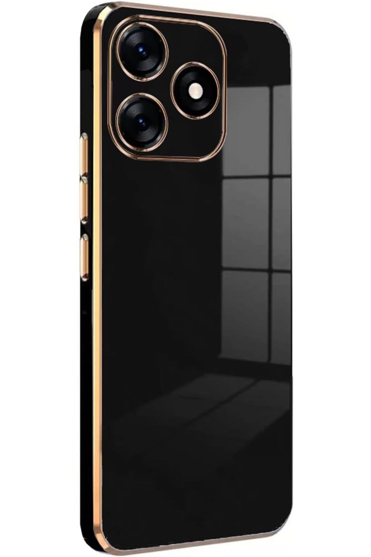 STOREMAX Rom TECNO Spark 10C Kılıf Olive Plated Siyah [Spark 10C ile Uyumlu Kılıf - Siyah] Romshp 1067323