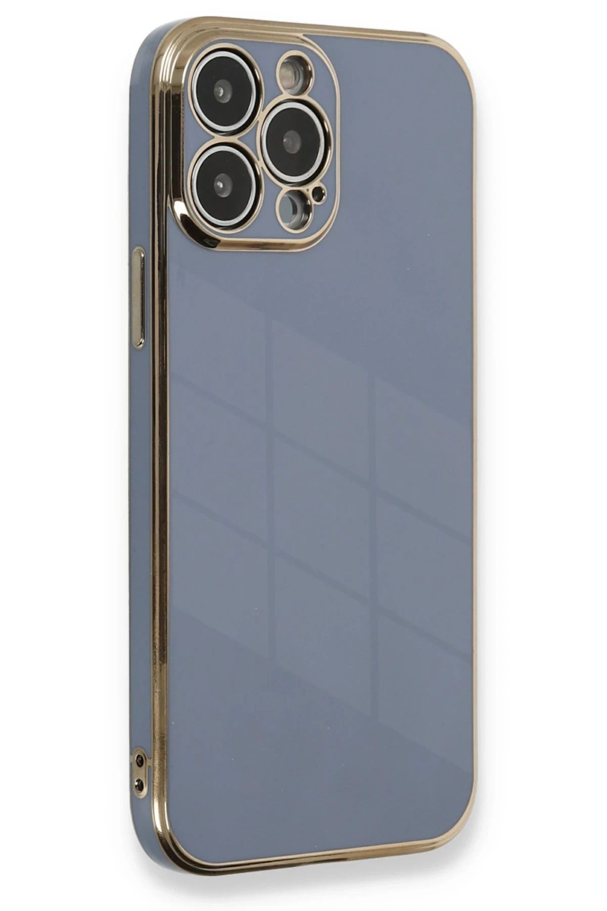 NewFace iPhone 13 Pro Max Kılıf Volet Silikon - Mavi FERRG