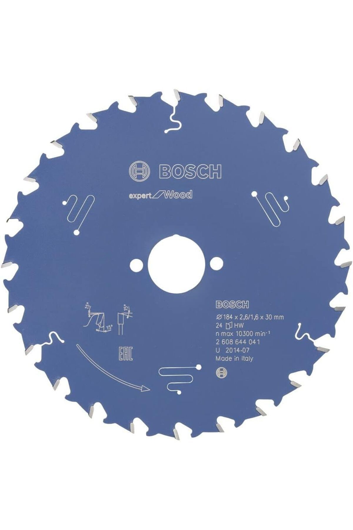 LUXE dairesel testere bıçağı Expert için ahşap, 184 x 30 x 2,6 mm, diş sayısı 24, 1 adet, 26086