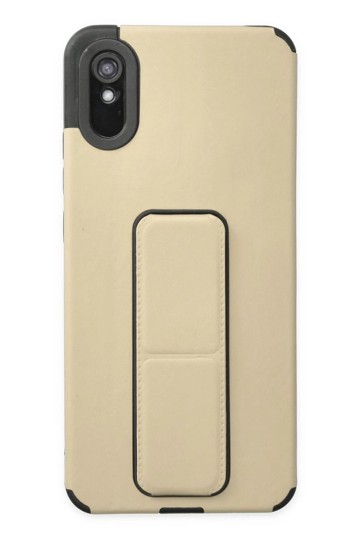 NewFace Xiaomi Redmi 9A Kılıf Mega Standlı Silikon - Gold FERRG