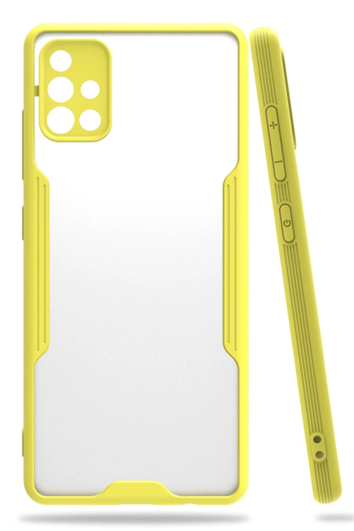 NewFace Samsung Galaxy A71 Kılıf Platin Silikon - Sarı NRMSA