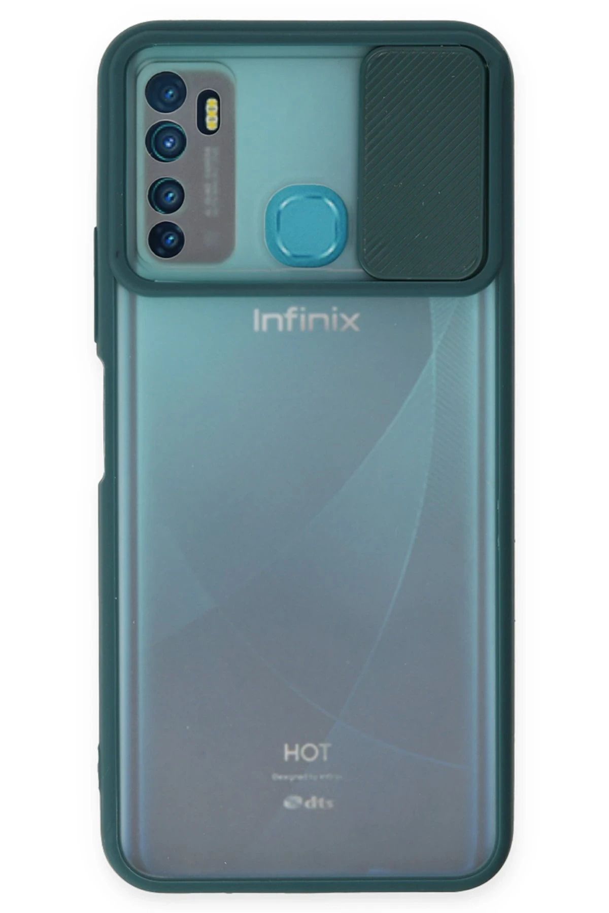 NewFace İnfinix Hot 9 Kılıf Palm Buzlu Kamera Sürgülü Silikon - Yeşil HNZRN