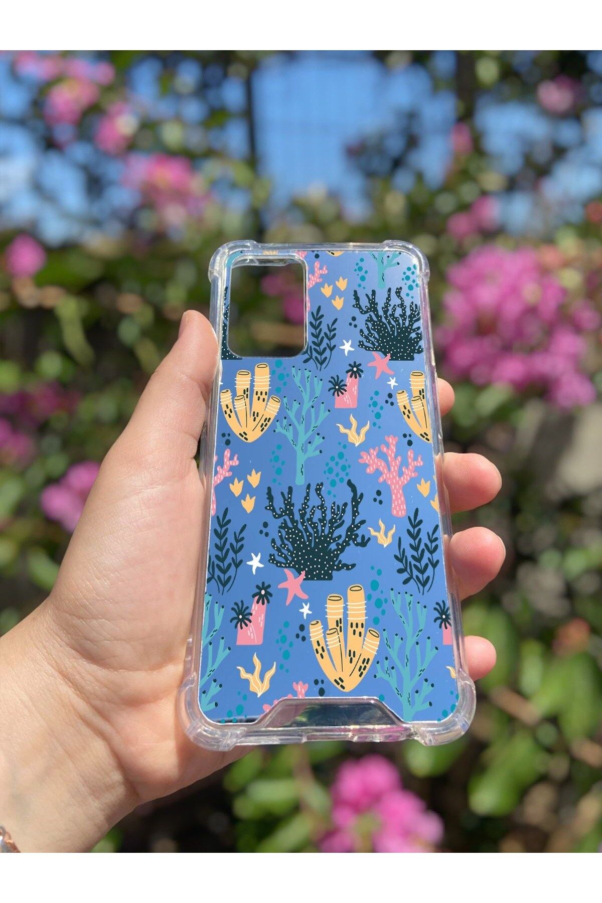 MBB ETİCARET Oppo A54 4G Uyumlu Aynalı Dal Desenli Darbe Kamera Korumalı Silikon Telefon Kılıfı