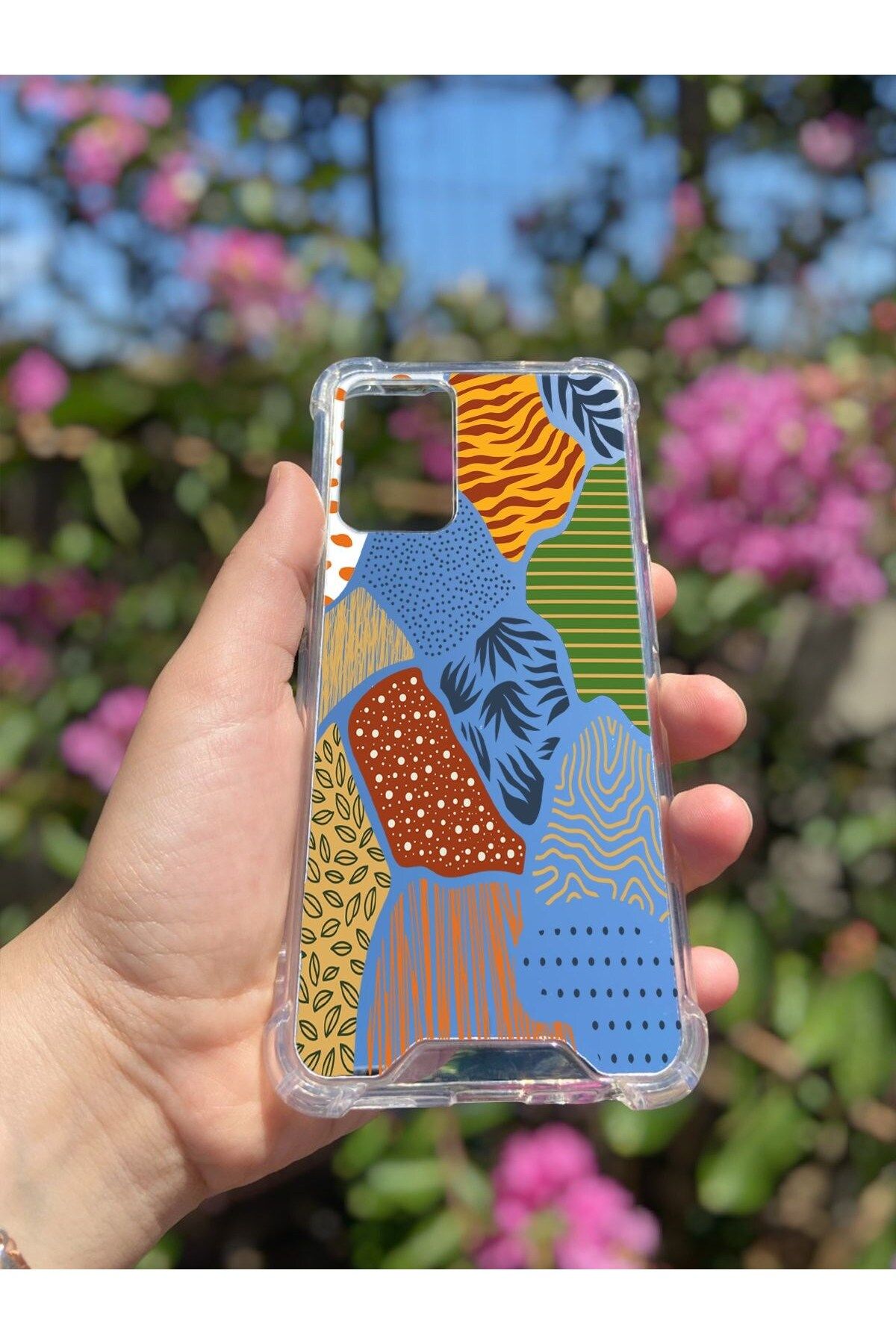 blueb Oppo A54 4G Uyumlu Aynalı Leopar Desenli Darbe Kamera Korumalı Silikon Telefon Kılıfı
