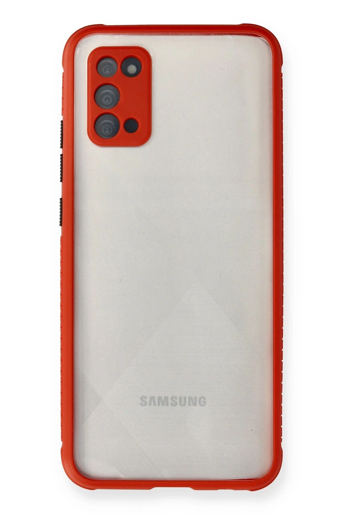 NewFace Samsung Galaxy A02S Kılıf Miami Şeffaf Silikon - Kırmızı JOJUA