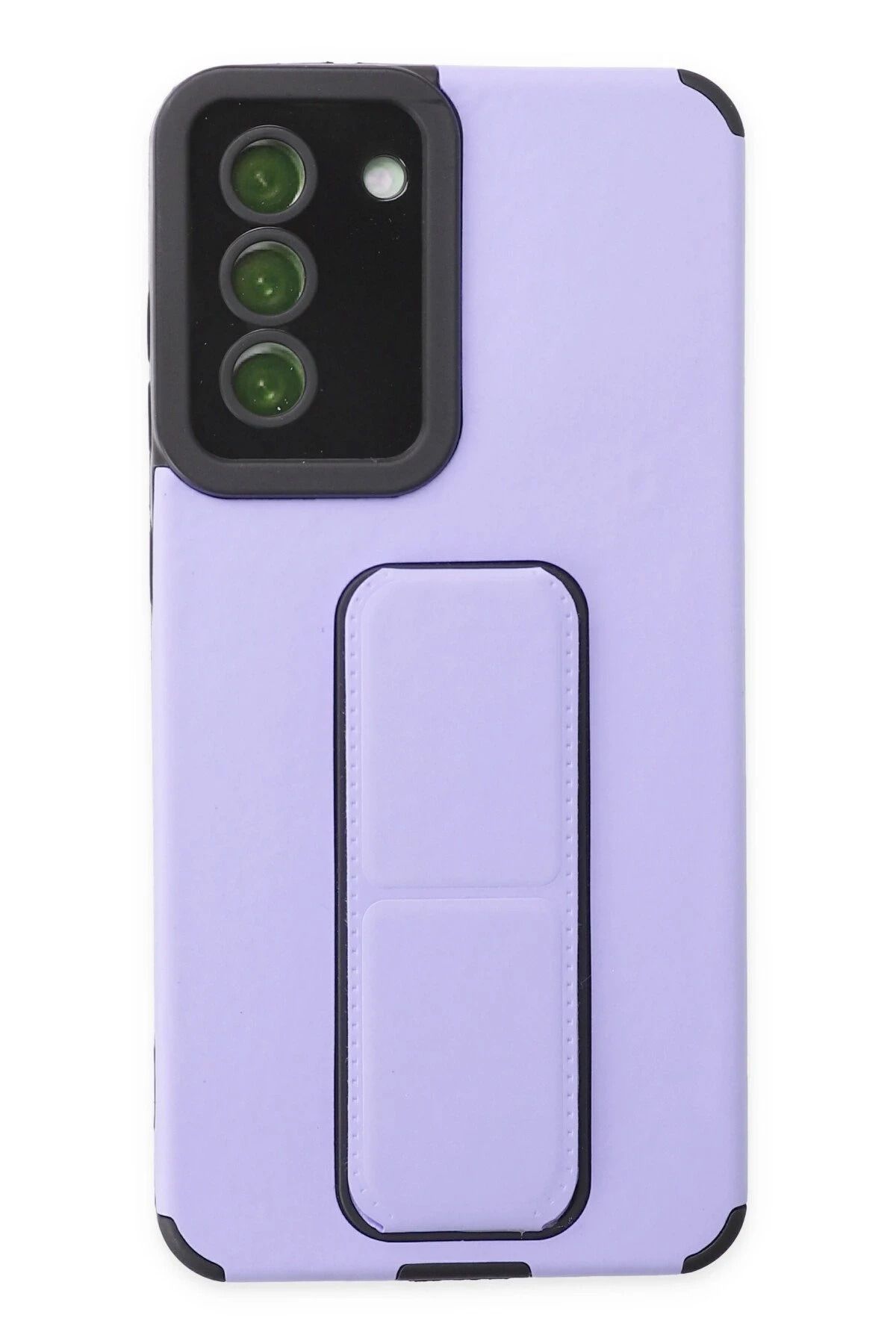 NewFace Samsung Galaxy S21 FE Kılıf Mega Standlı Silikon - Lila FERRG