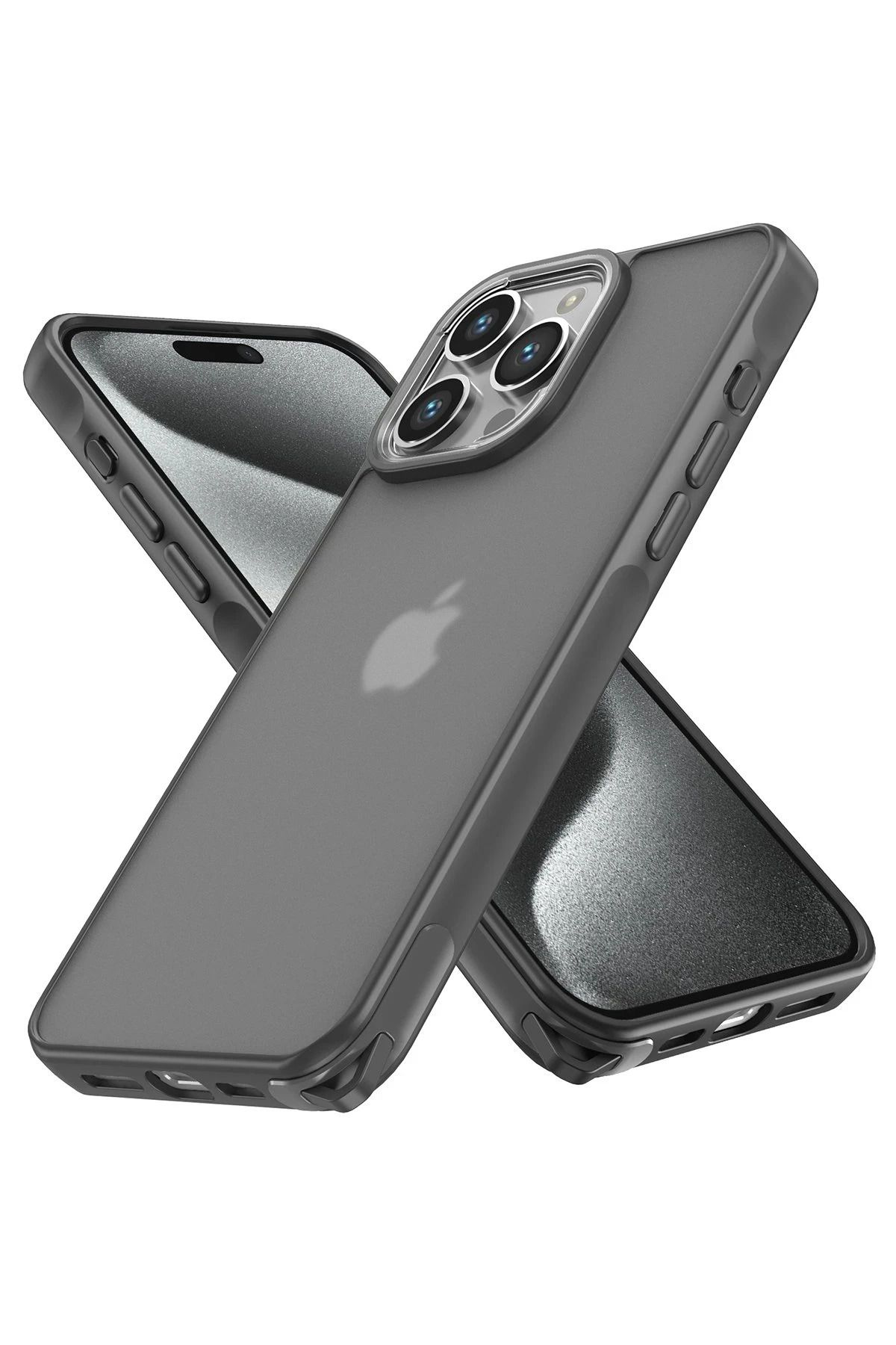 NewFace iPhone 14 Pro Kılıf Elegant Kapak - Titan Gri NRMSA