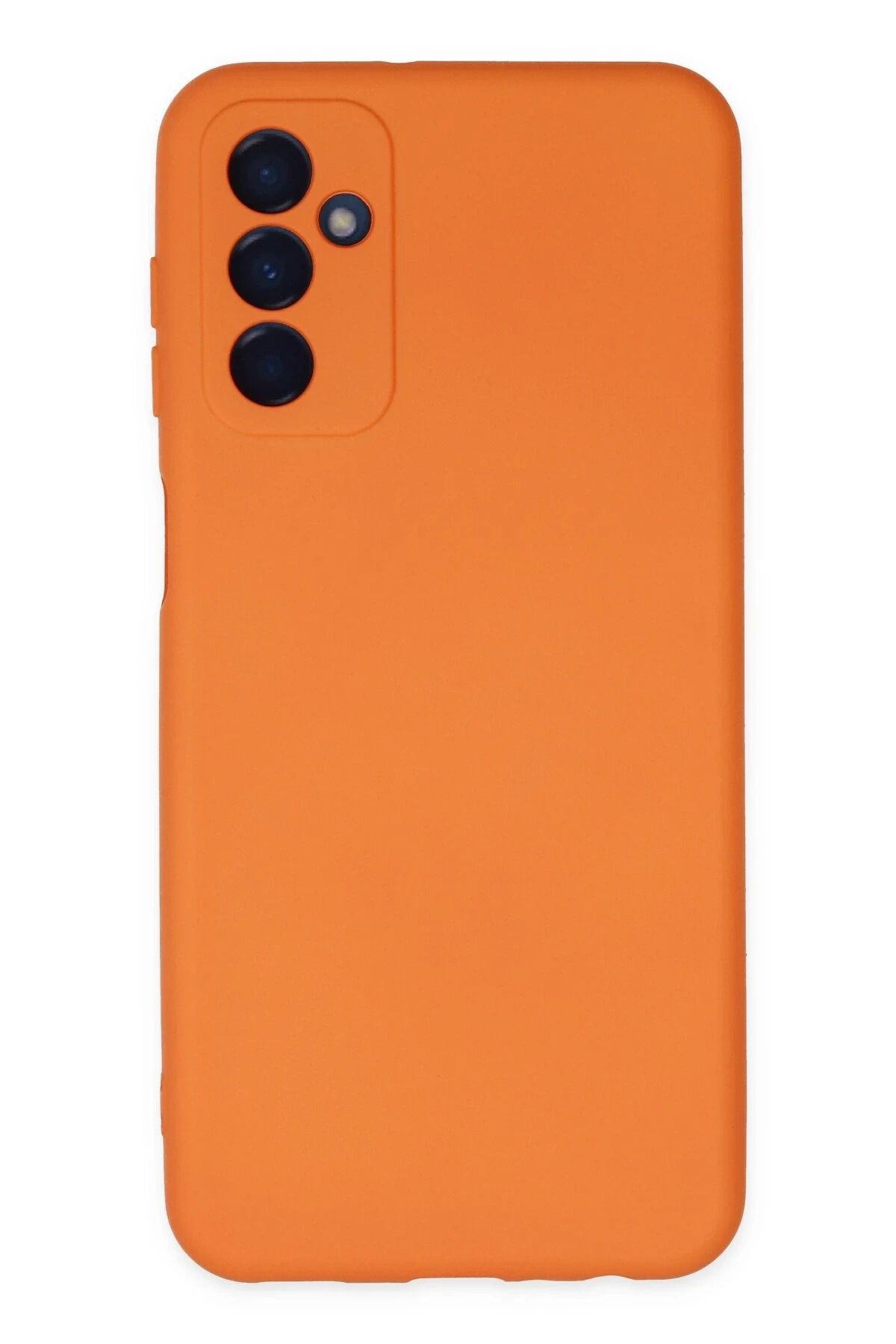 NewFace Galaxy M23 Uyumlu Kılıf Nano içi Kadife Silikon - Turuncu INSLM