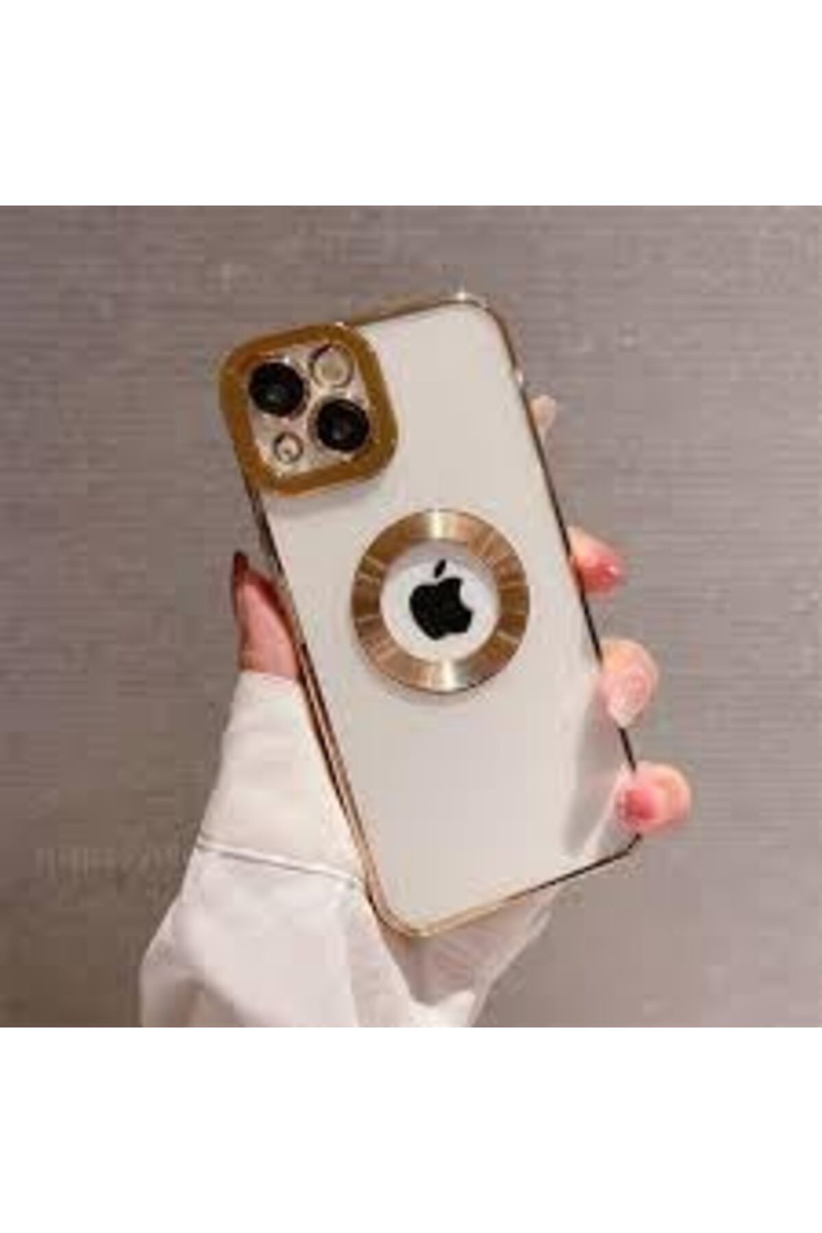 LUXE aks iPhone 14 uyumlu lens korumalı lazer kılıf gold LXSHP 1055529