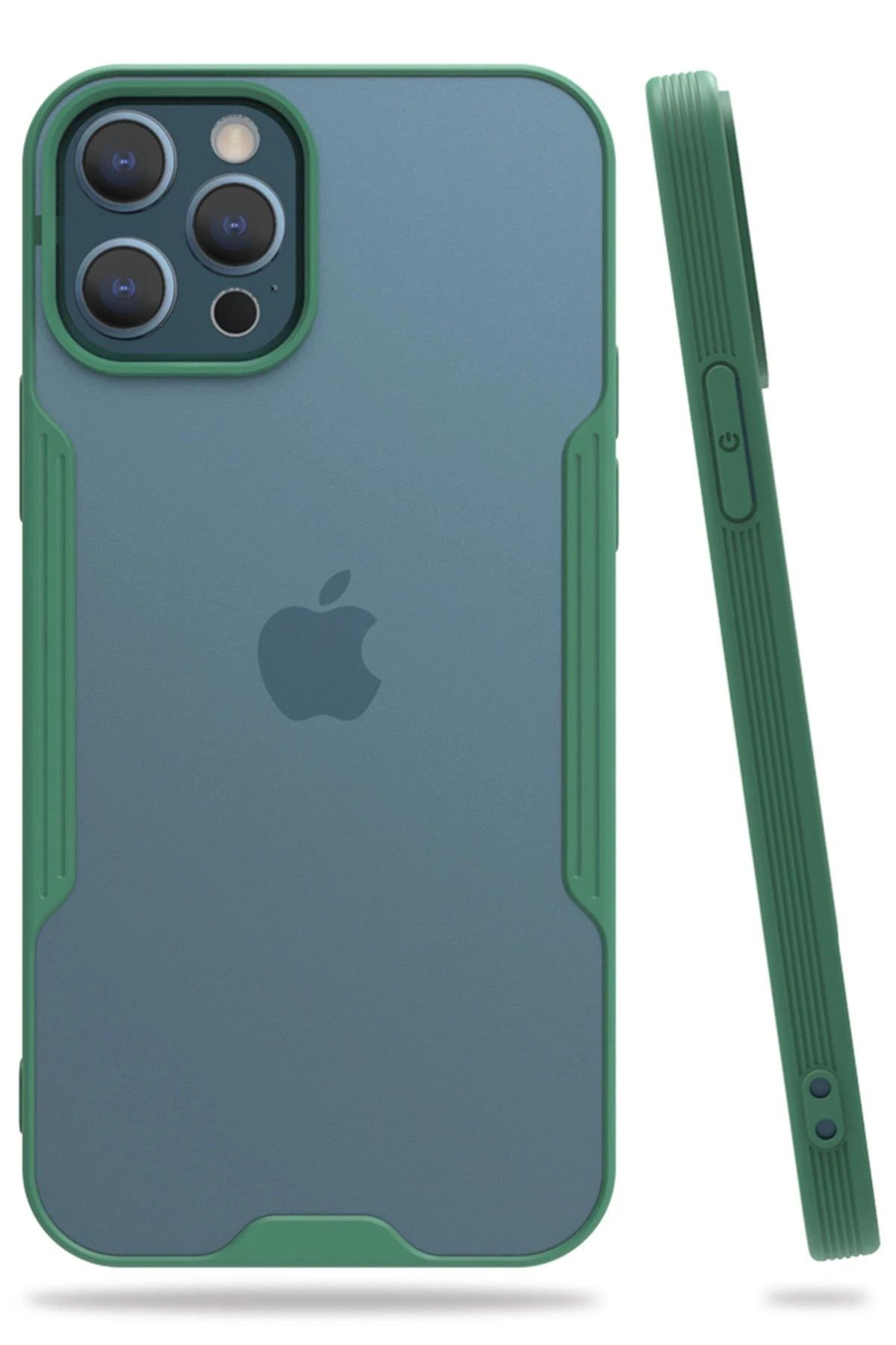 NewFace iPhone 12 Pro Max Kılıf Platin Silikon - Yeşil HNZRN