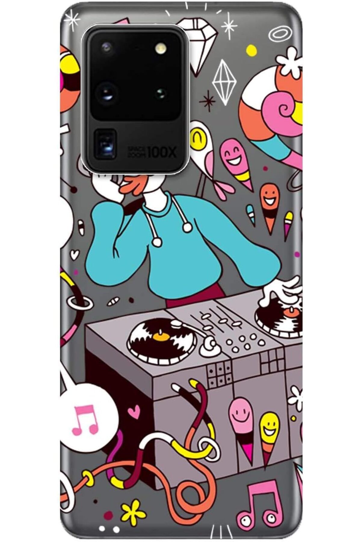 STOREMAX Rom Merkezi Galaxy S20 Ultra Kılıf (SM-G988B) Baskılı Silikon Dj Ref STK:321 Romshp 1067323