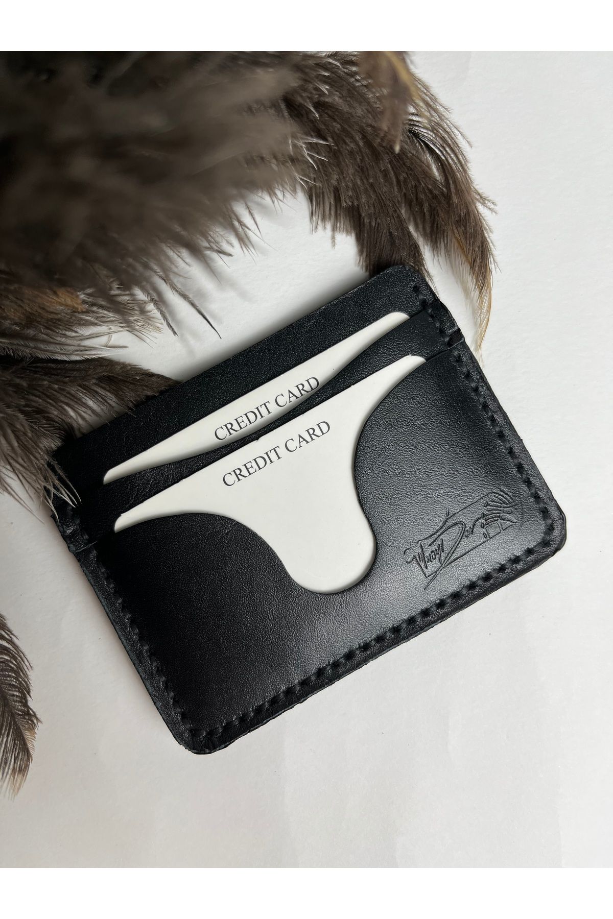 TROYDER Hakiki Deri Unisex Kartlık Siyah Renk