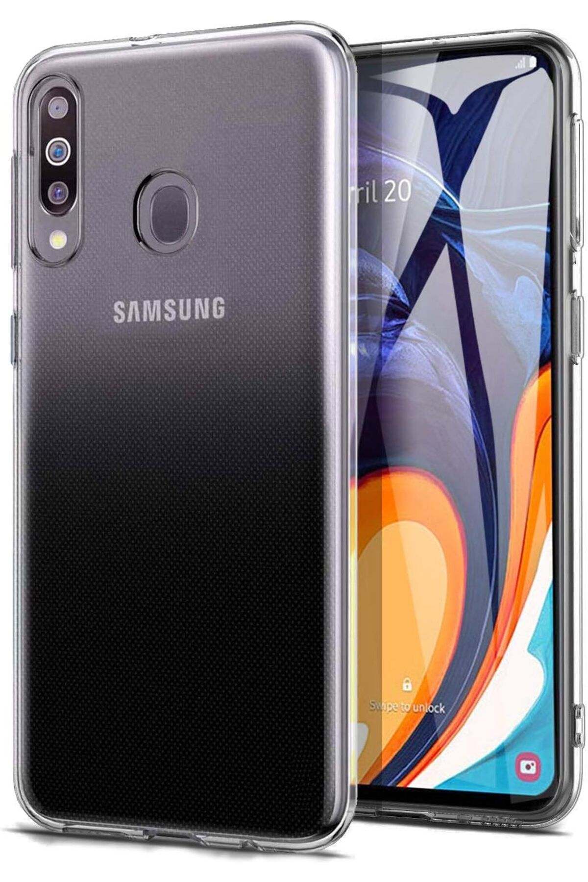 STOREMAX Rom Galaxy M40 için Kılıf Transparent Soft Beyaz [Galaxy M40 ile Uyumlu Kılıf - Beyaz] Romshp 1