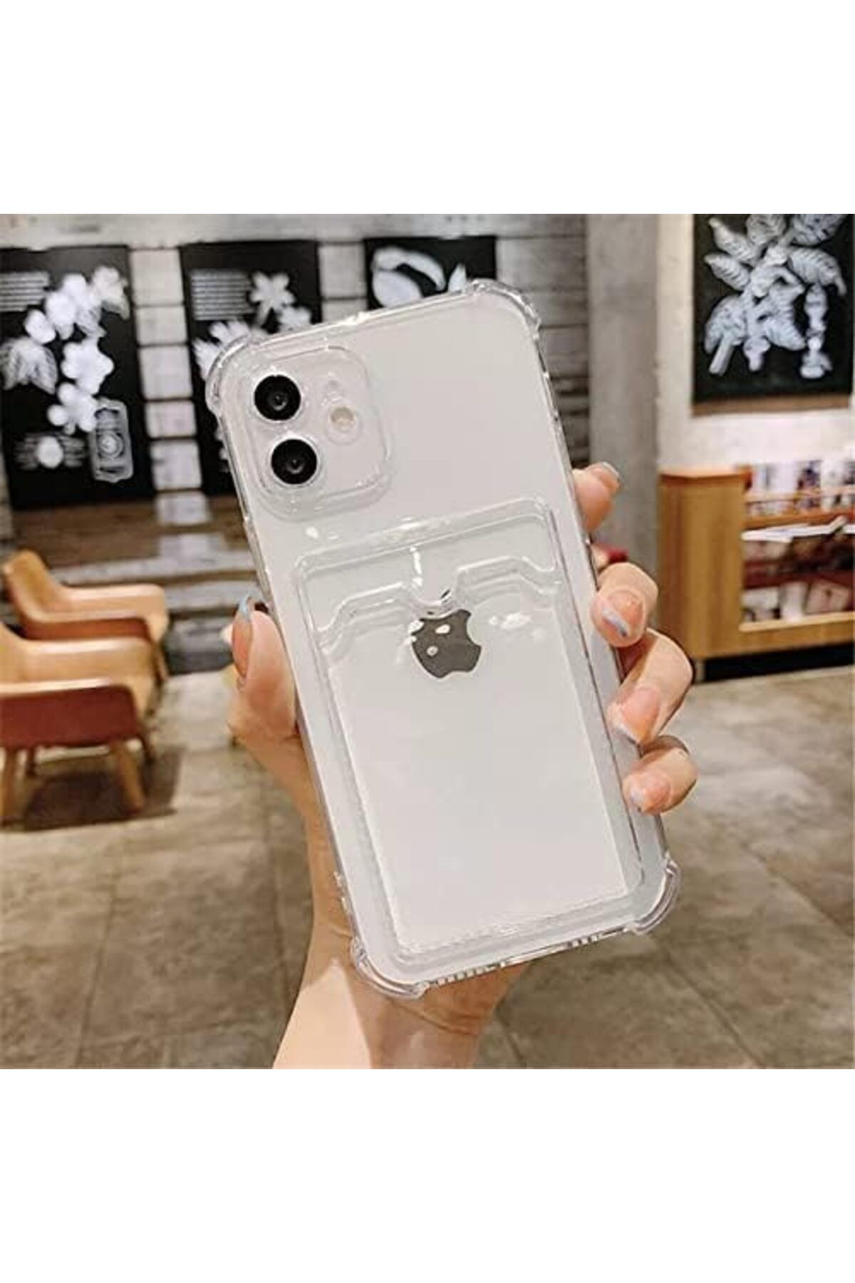 STOREMAX Rom iphone 12 Uyumlu Lüx Kartlıklı Şeffaf Telefon Kılıfı (ŞEFFAF) Romshp 1067323