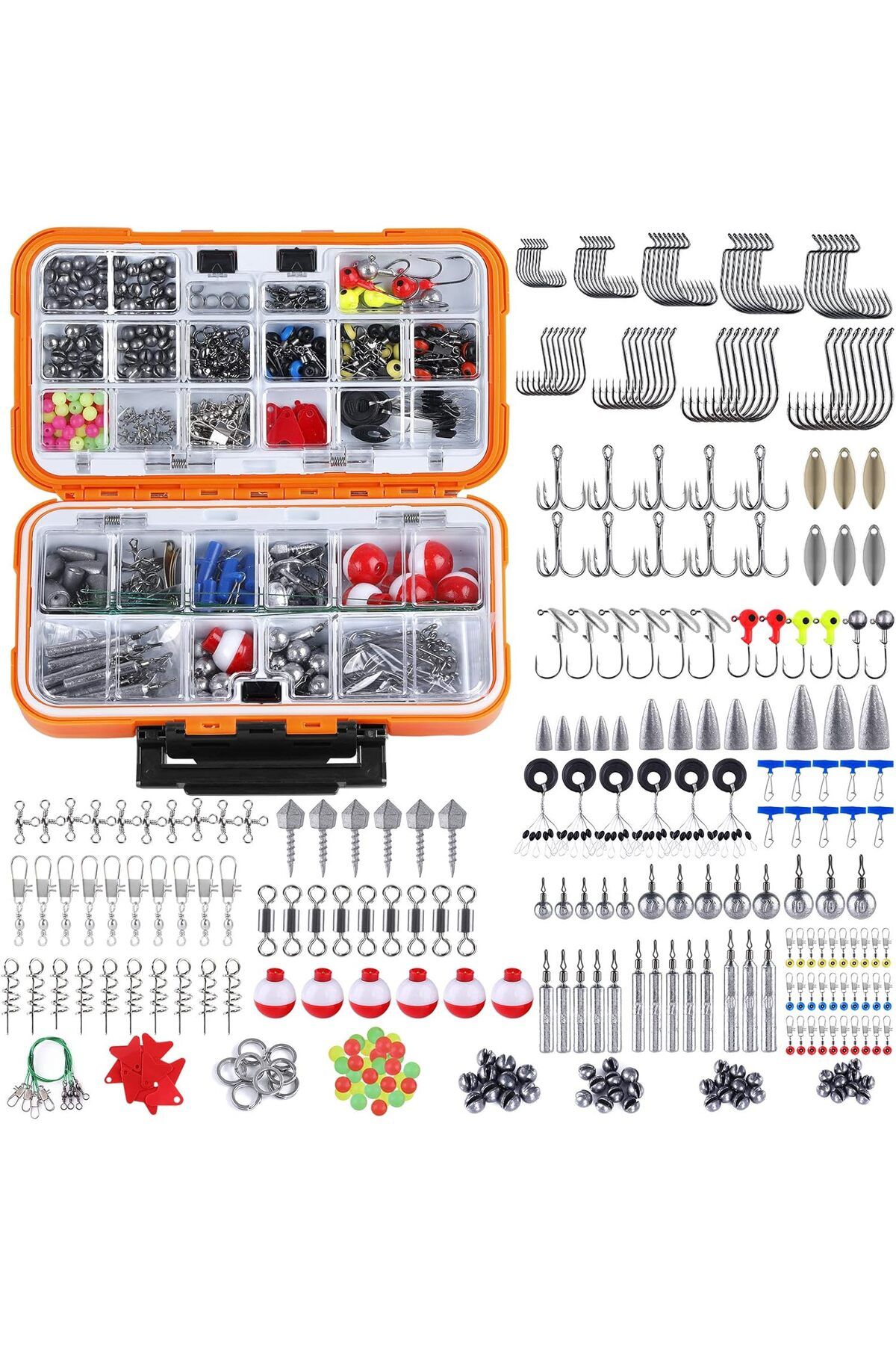 Fish & Paws Set Pescuit 343 Piese Fish & Paws , Carlige, Jiguri, Monturi, Cutie Compartimentat - One Size