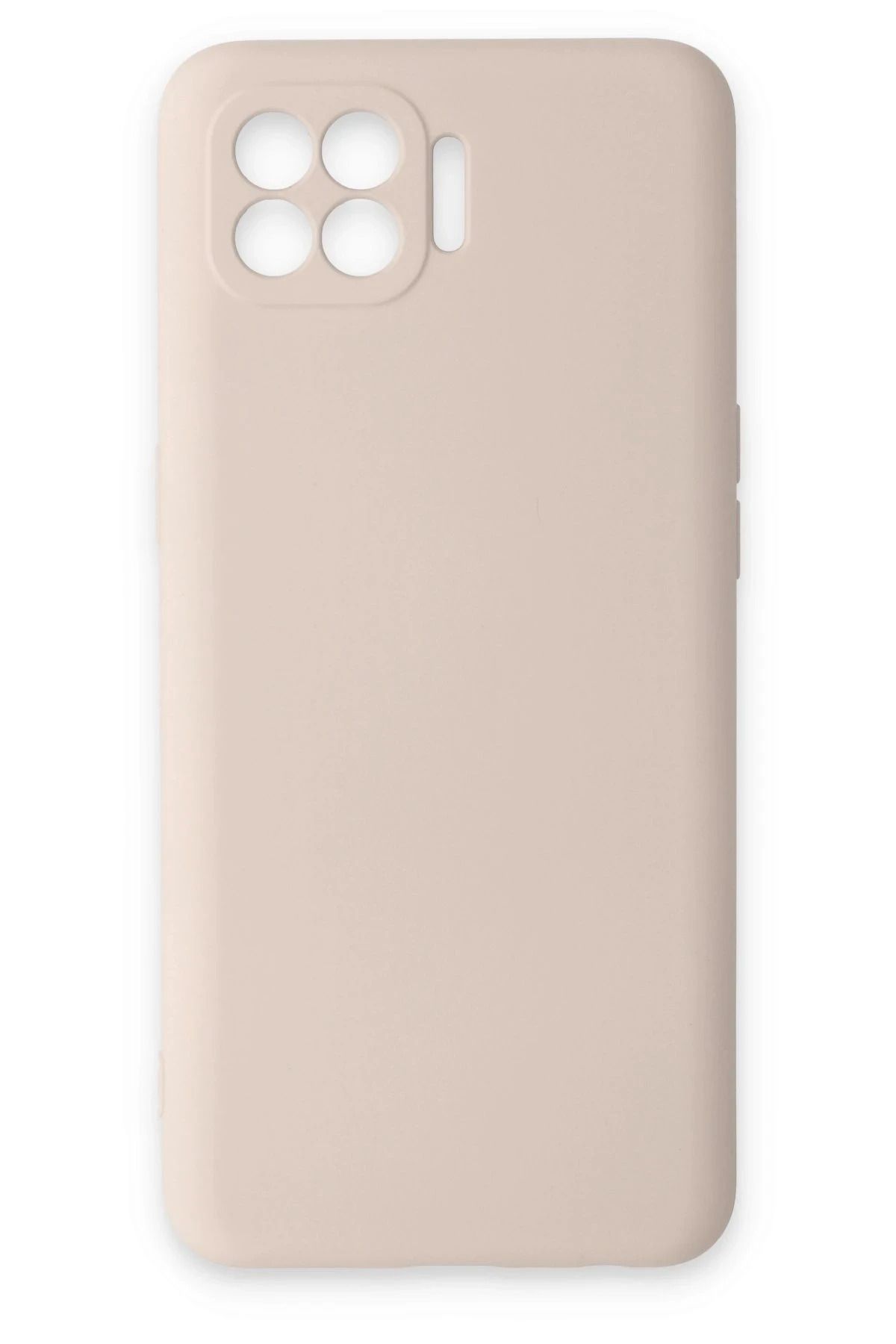 NewFace Reno 4 Lite Kılıf Nano içi Kadife Silikon - Pudra HNZRN