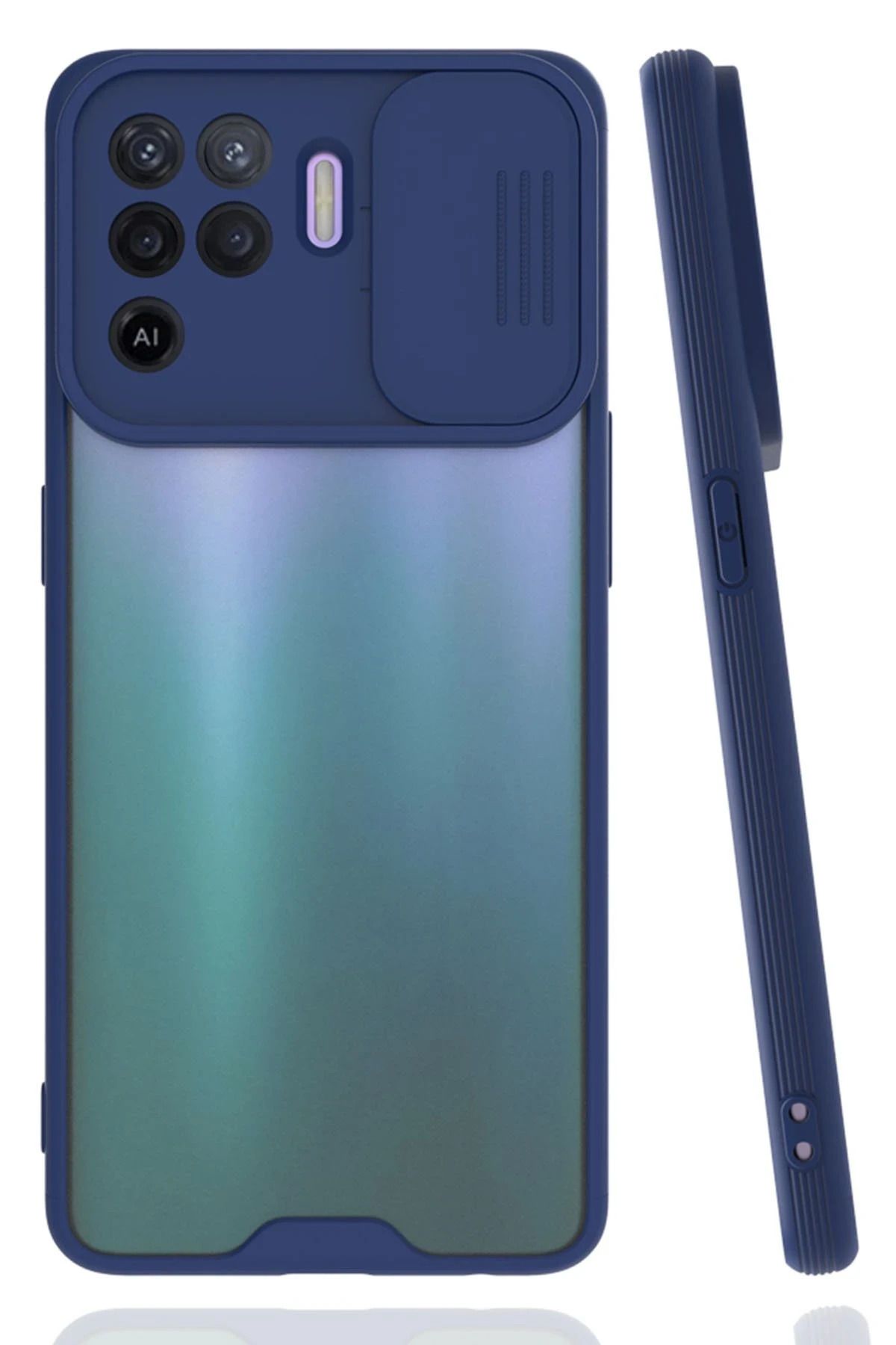 NewFace Reno 5 Lite Kılıf Platin Kamera Koruma Silikon - Lacivert JOJUA