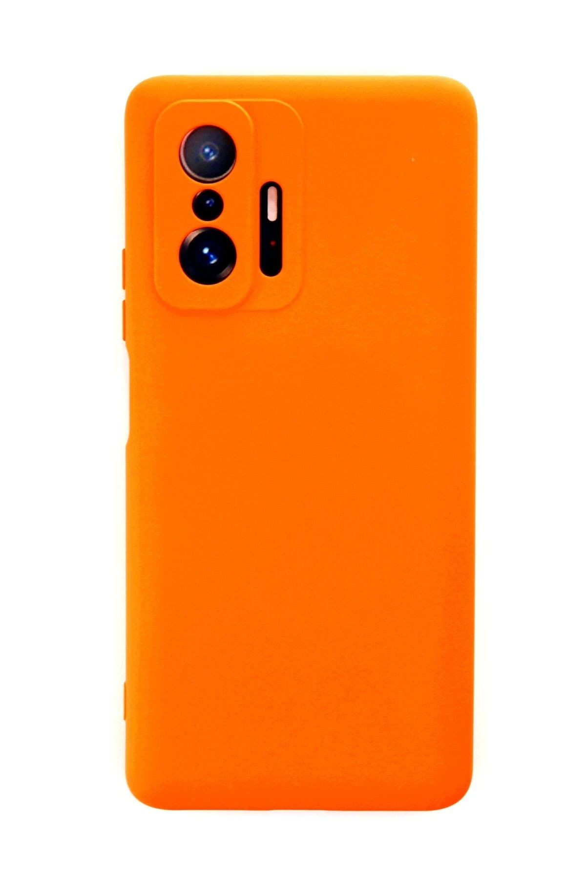 NewFace Xiaomi Mi 11T Pro Uyumlu  Kılıf Nano içi Kadife Silikon - Turuncu YNSMR
