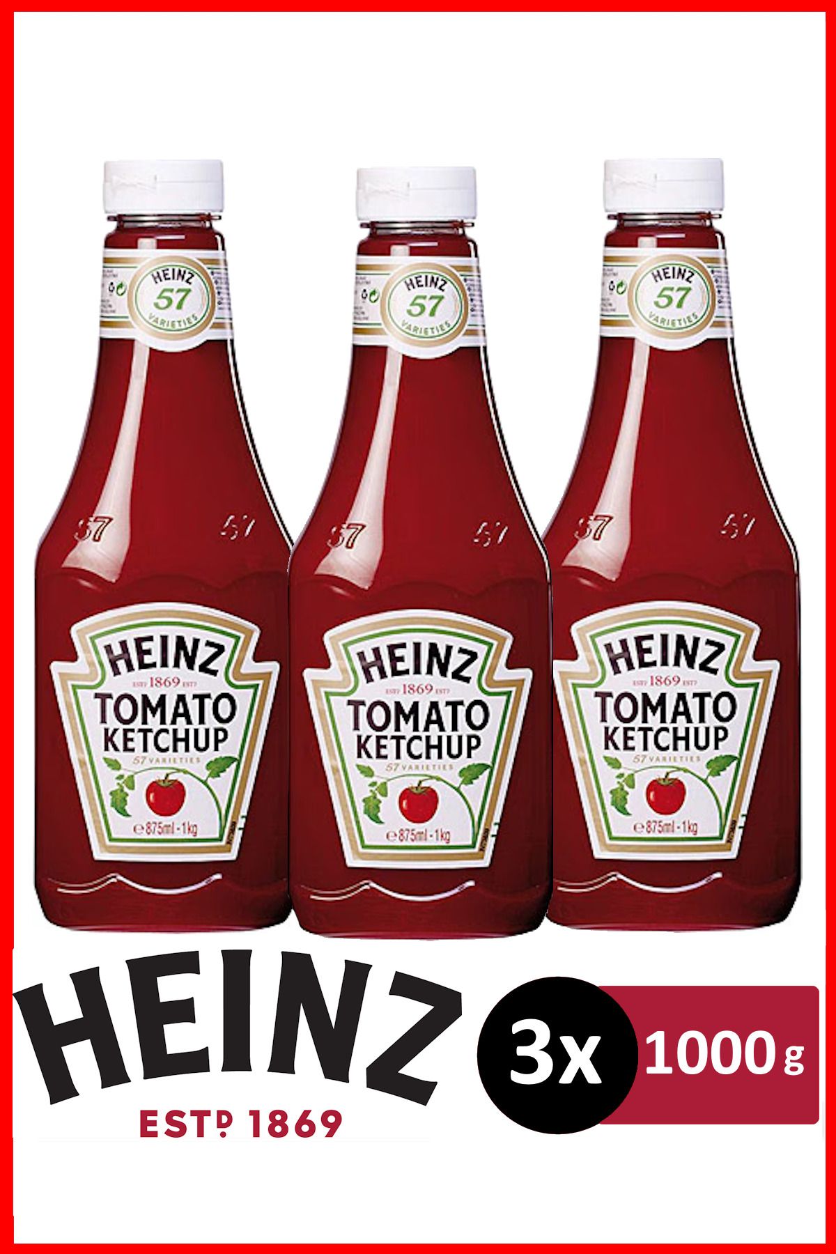 Heinz Ketçap 1000 gr X3 Adet