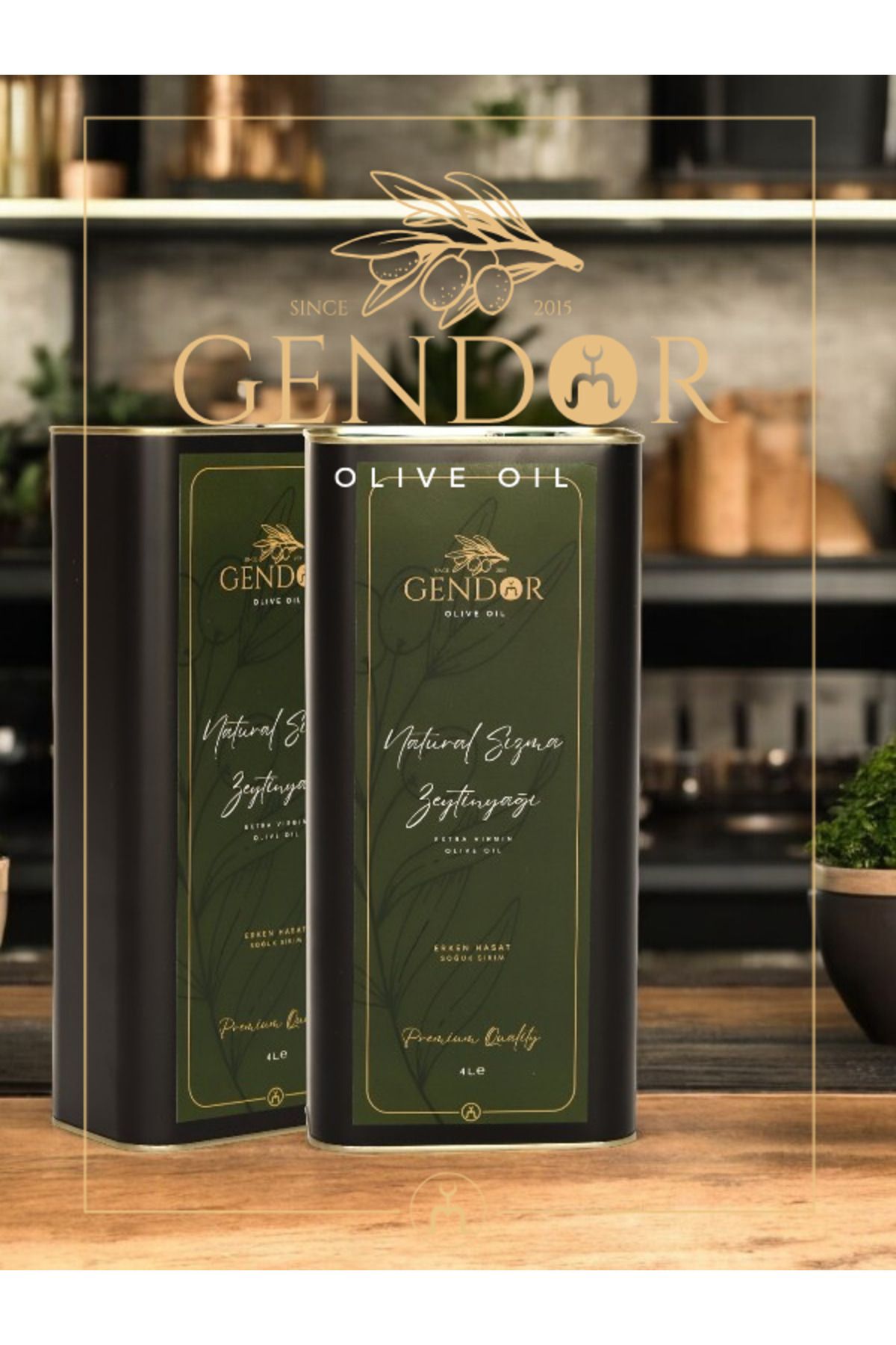 Gendor Olive Oil Gendor Soğuk Sıkım Filtresiz Natural Sızma Zeytinyağı 4L