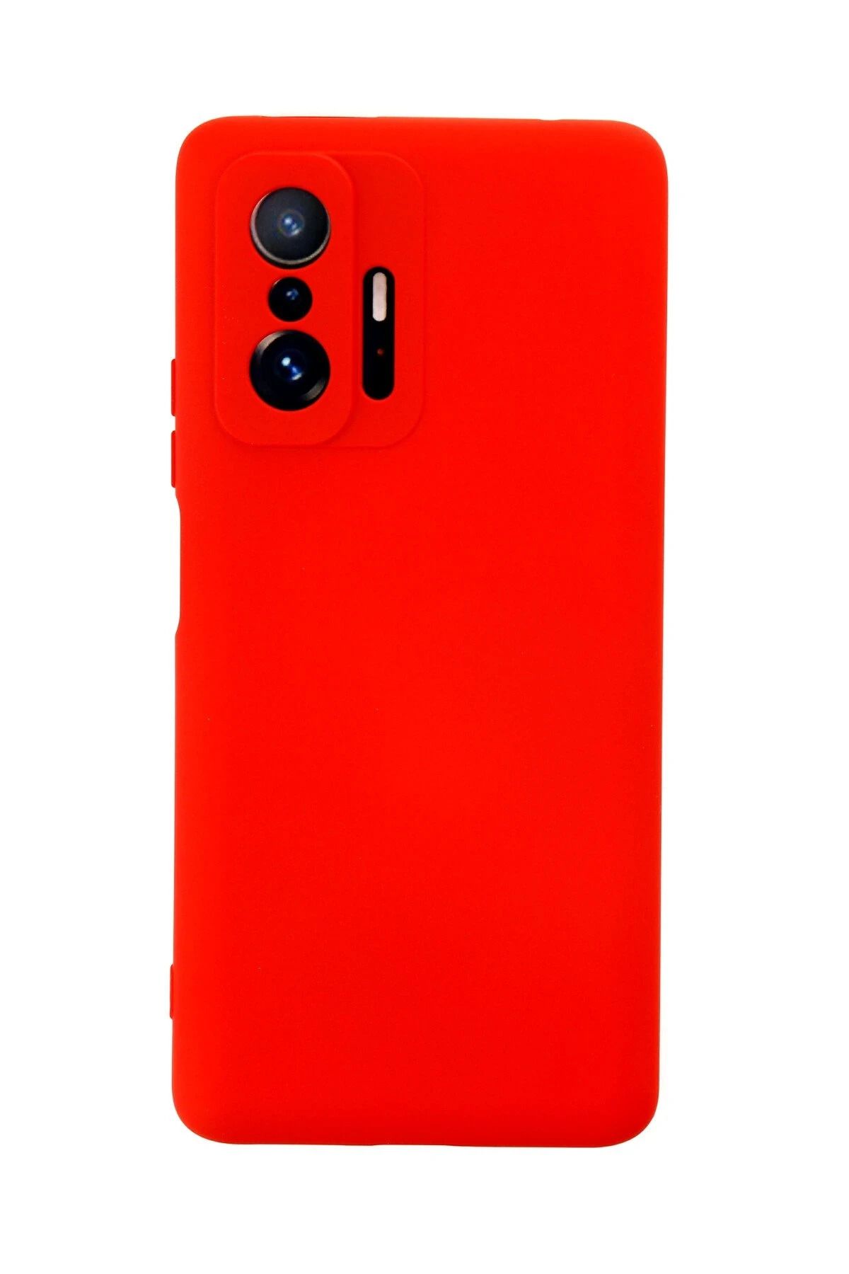 NewFace Xiaomi Mi 11T Pro uyumlu Kılıf Nano içi Kadife Silikon - Kırmızı BSTMY