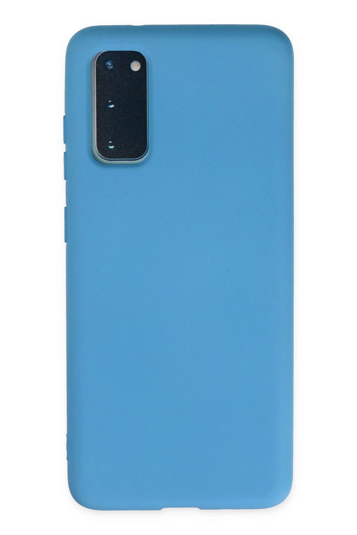 NewFace Samsung Galaxy S20 Plus Kılıf Nano içi Kadife Silikon - Mavi HNZRN