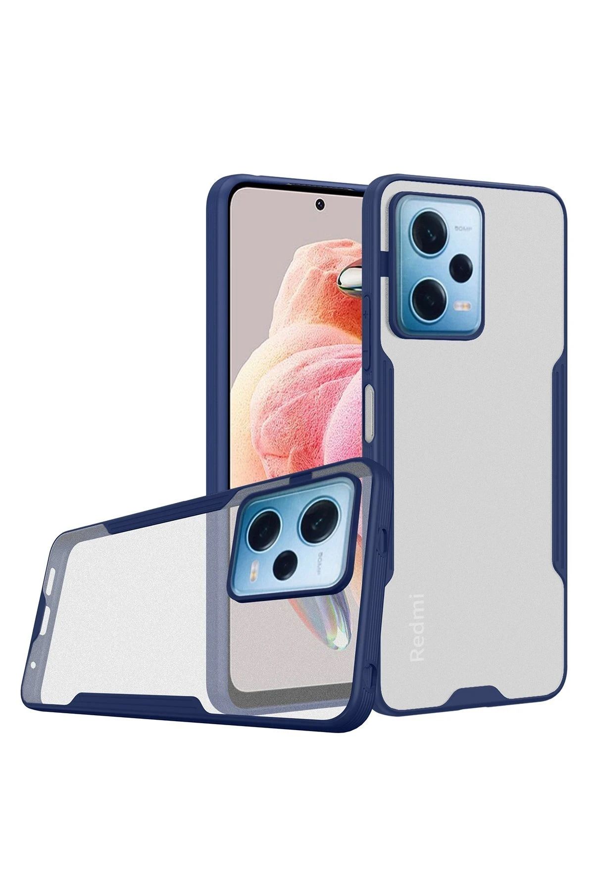 NewFace Xiaomi Redmi Note 12 5G Kılıf Platin Silikon - Lacivert HNZRN
