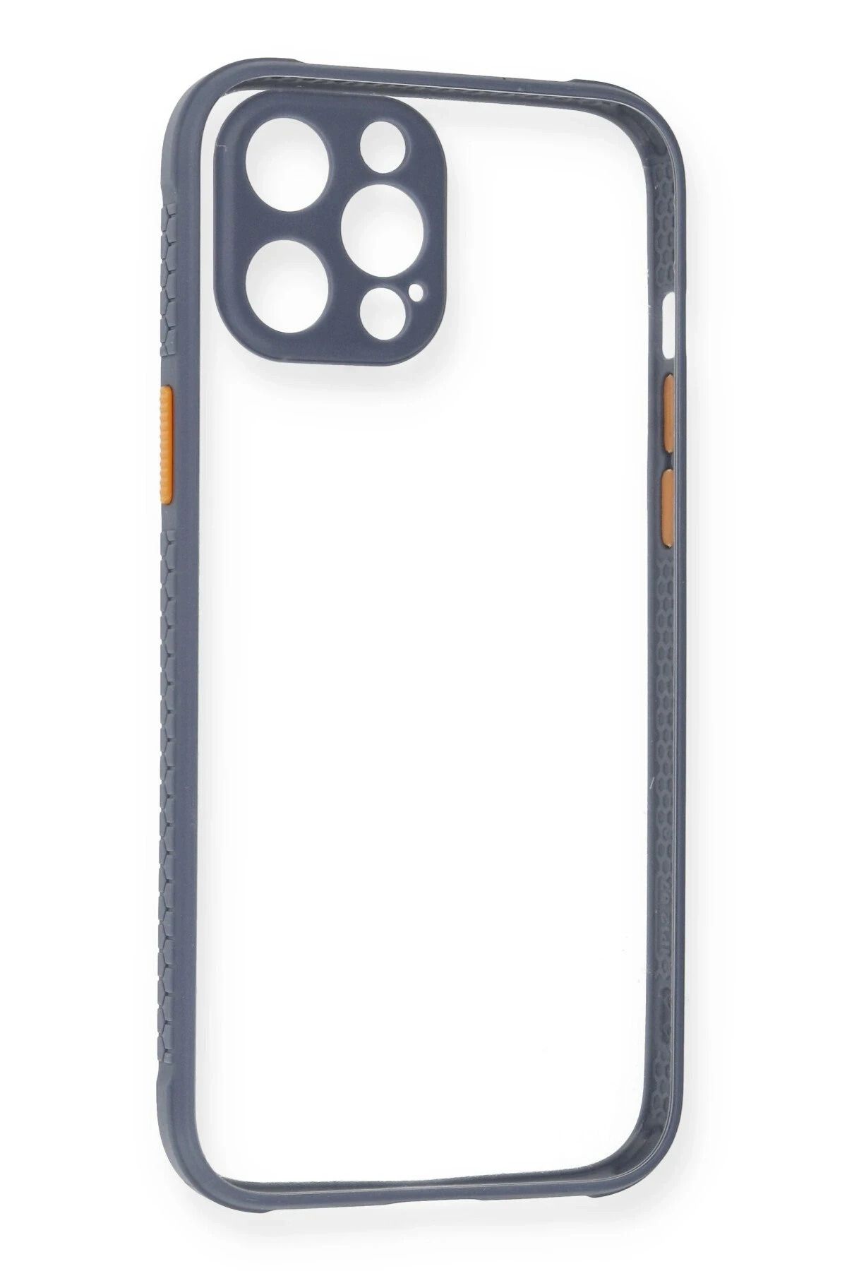NewFace iPhone 12 Pro Kılıf Miami Şeffaf Silikon - Gri INSLM
