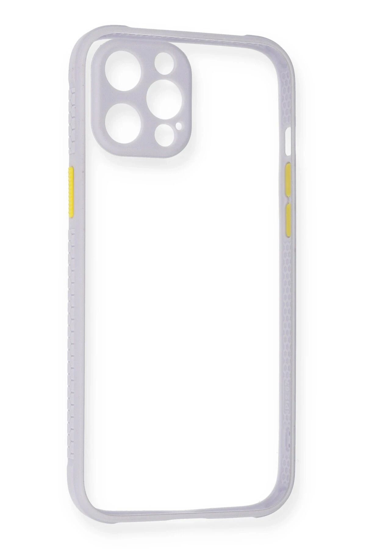 NewFace iPhone 12 Pro Kılıf Miami Şeffaf Silikon - Lila HNZRN