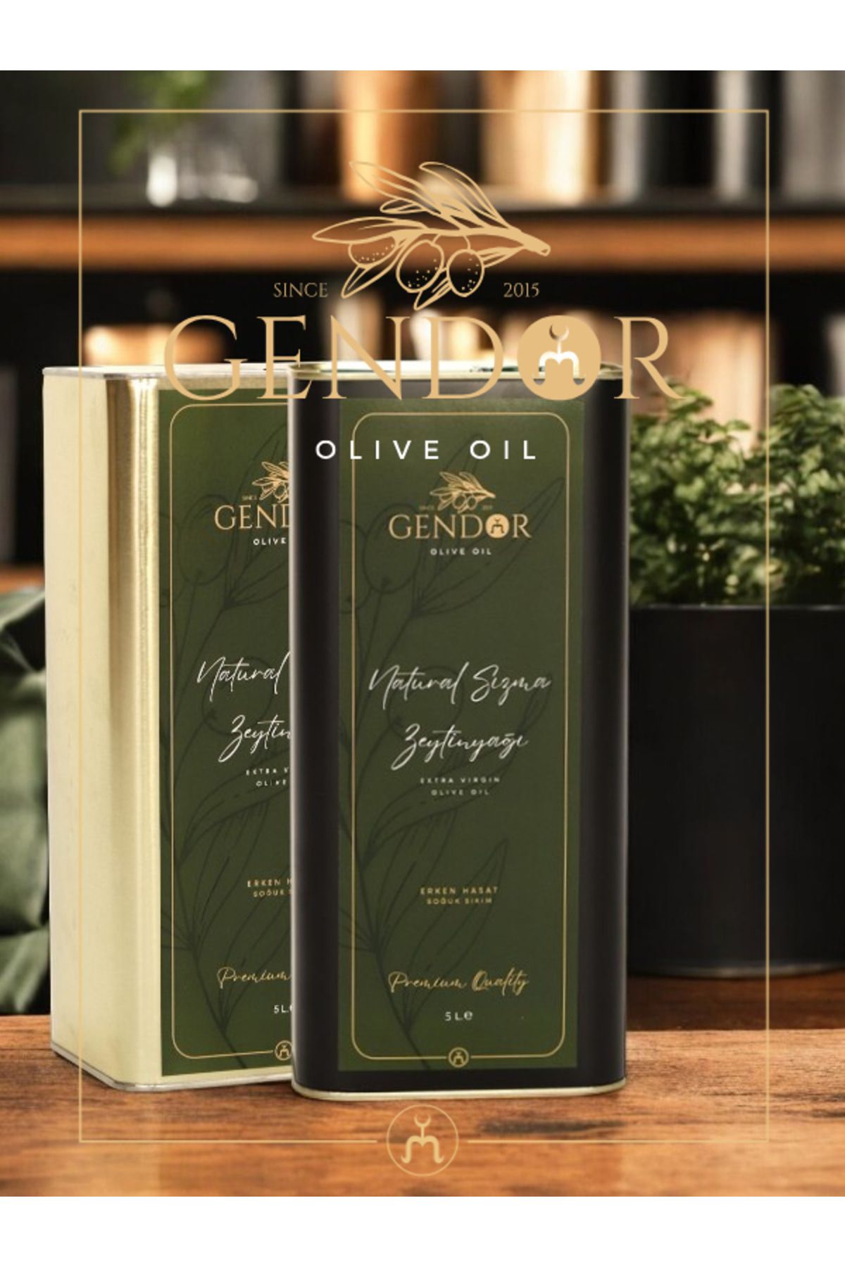 Gendor Olive Oil Gendor Soğuk Sıkım Filtresiz Natural Sızma Zeytinyağı 5L