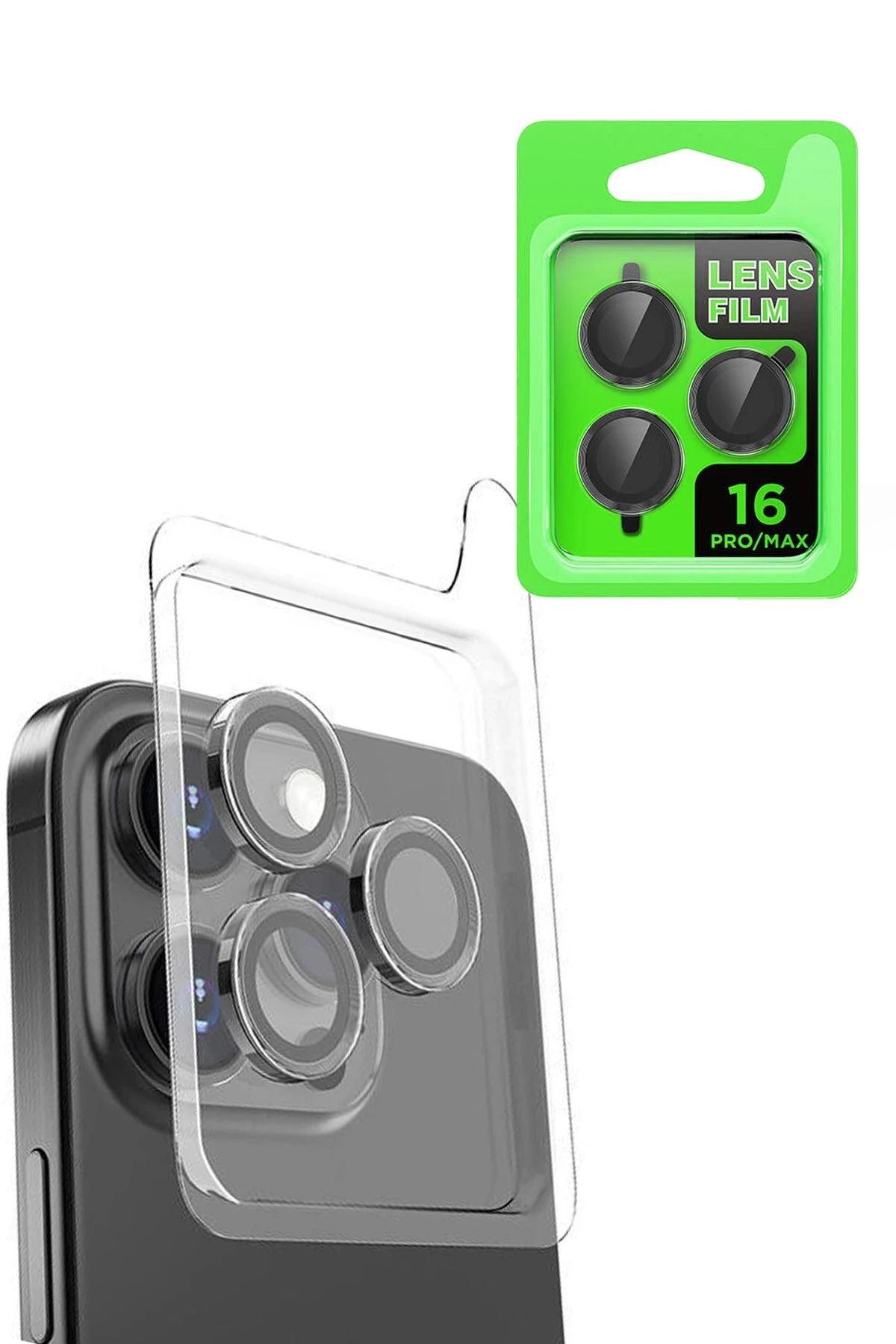 NewFace iPhone 16 Pro Max Raze Metal Kamera Lens - Siyah YNSMR