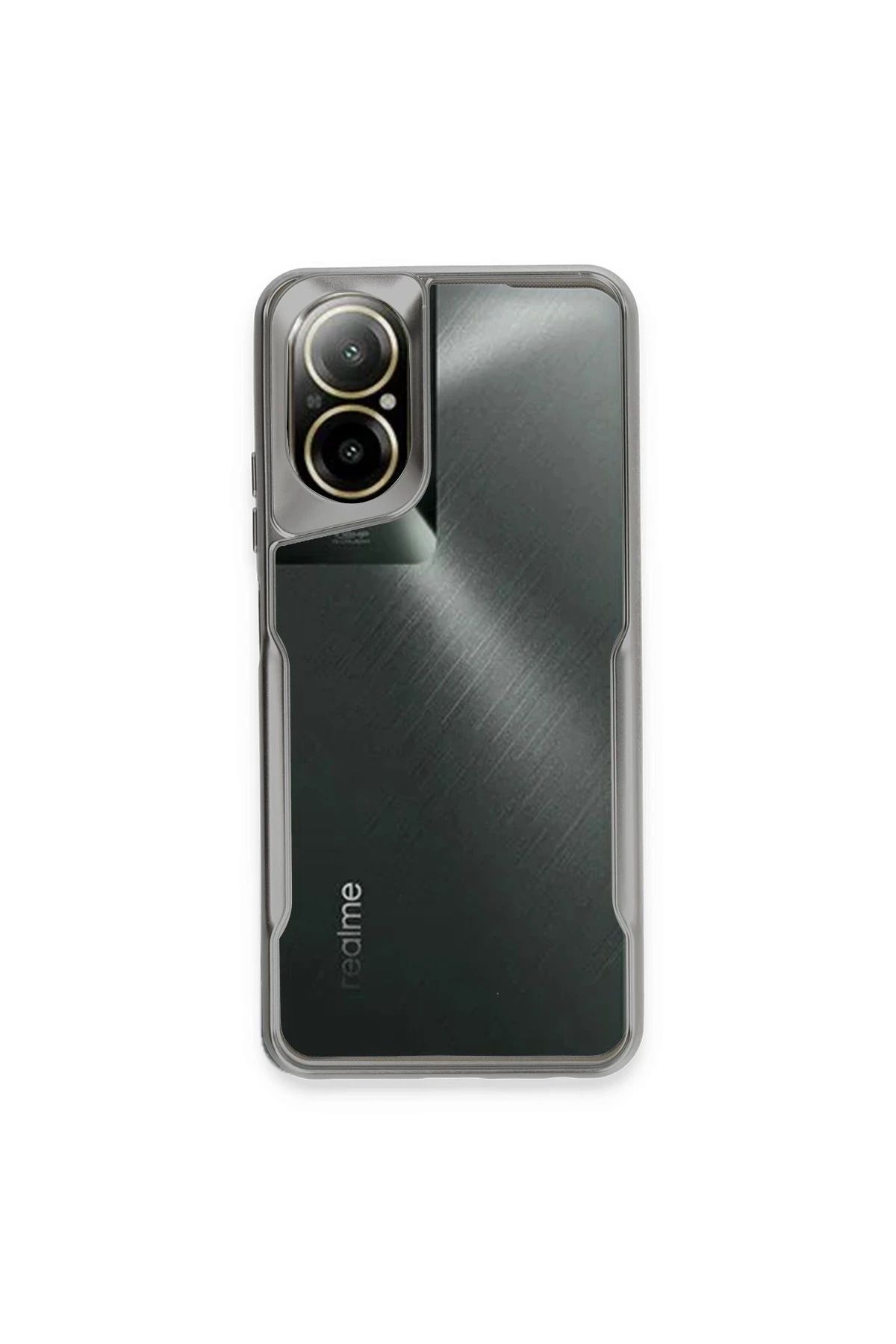 NewFace Realme 12 Lite Kılıf Boyi Silikon Kapak - Gümüş HNZRN
