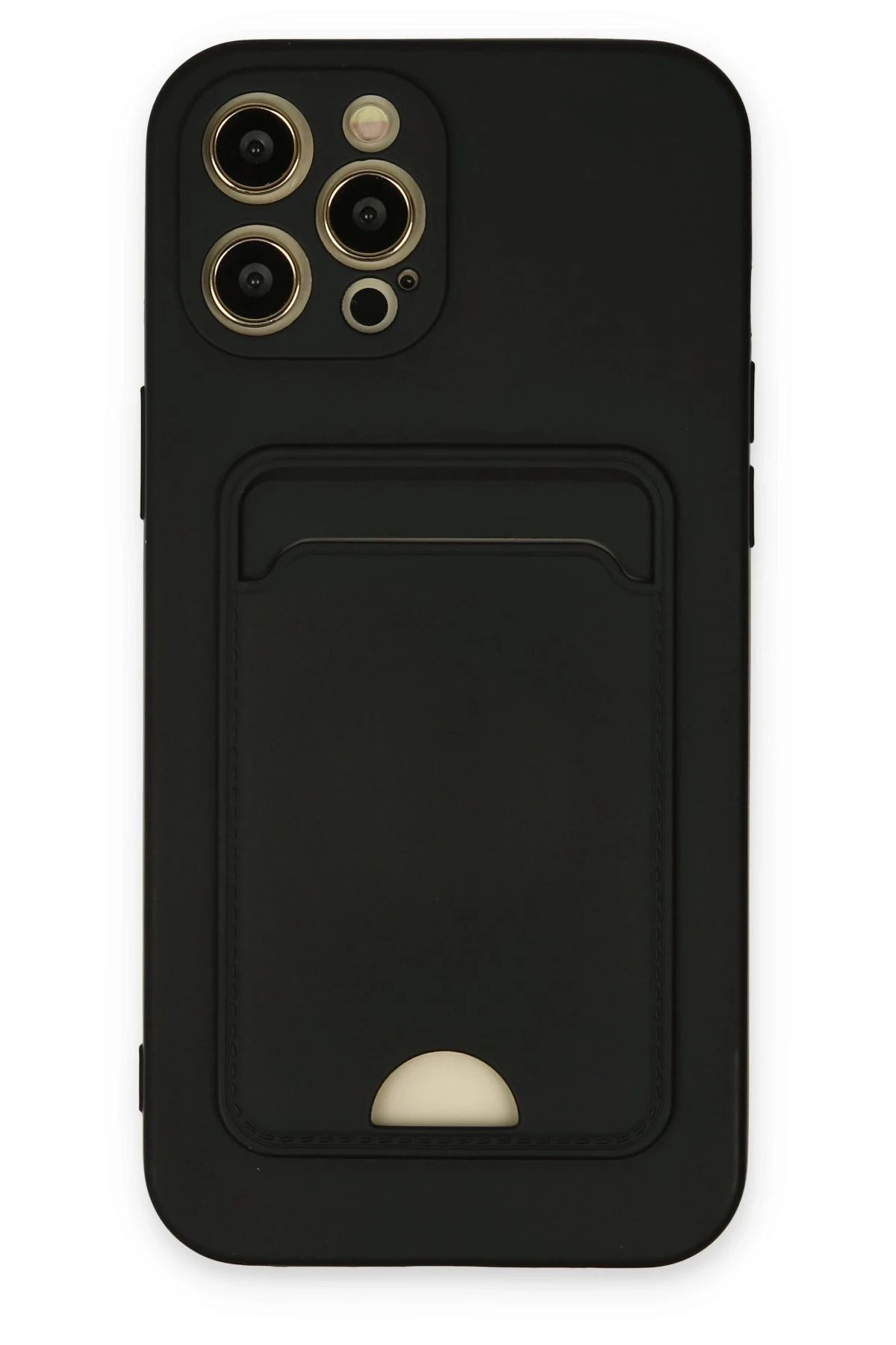 NewFace iPhone 12 Pro Max Kılıf Kelvin Kartvizitli Silikon - Siyah LZWDR