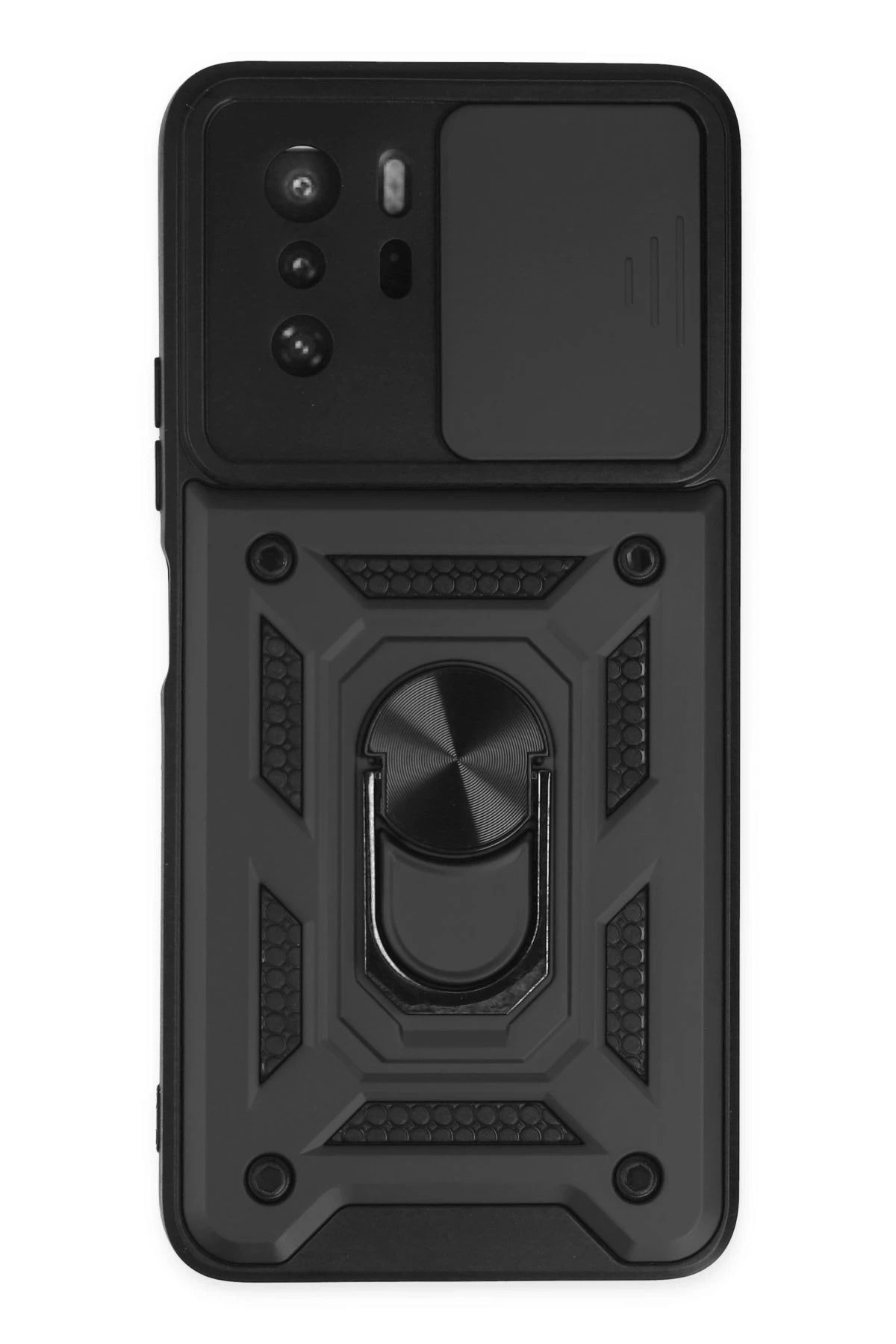 NewFace Xiaomi Poco X3 GT Kılıf Pars Lens Yüzüklü Silikon - Siyah JOJUA