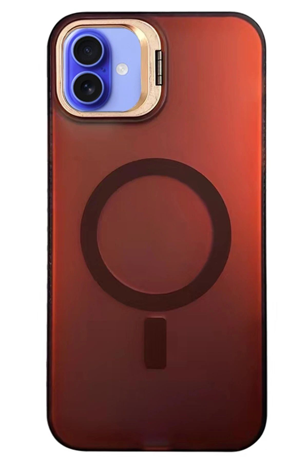 NewFace iPhone 16 Primera Magsafe Standlı Kapak - Bordo INSLM