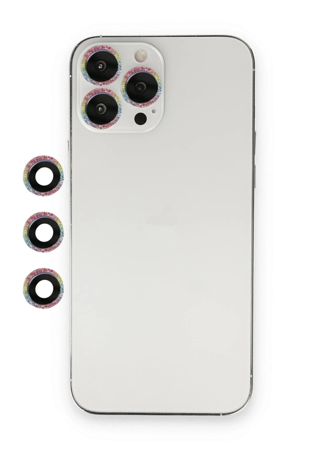 NewFace iPhone 12 Pro uyumlu Shine Kamera Lens - Rainbow DRSTR