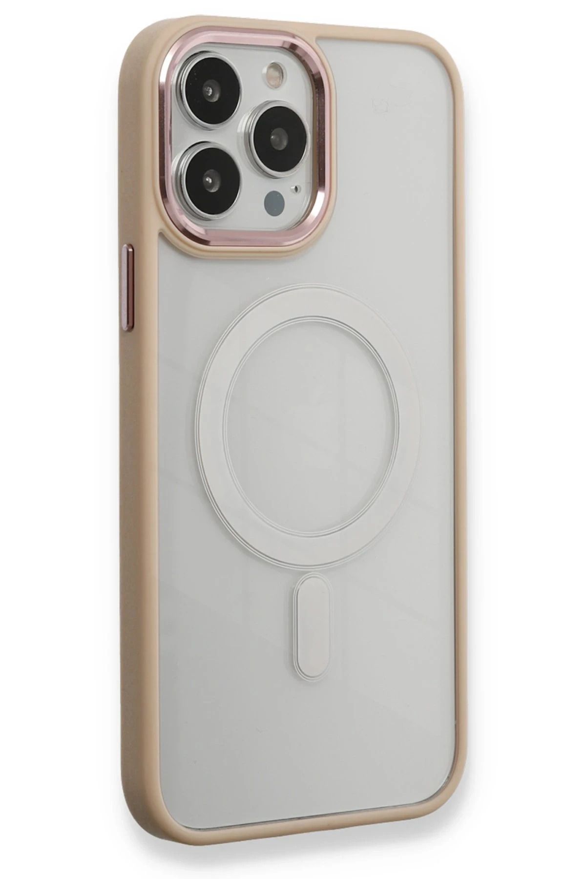 NewFace iPhone 13 Pro Kılıf Room Magneticsafe Silikon - Pudra BSTMY