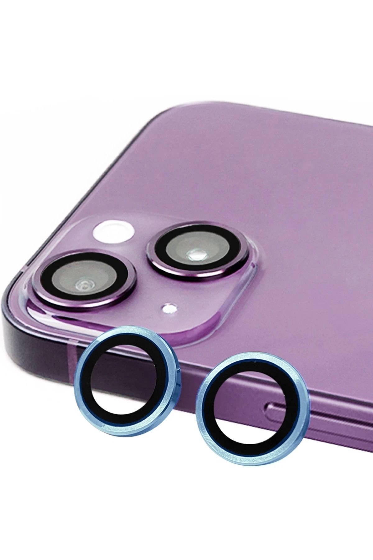 NewFace iPhone 15 Raze Metal Kamera Lens - Mavi DRSTR