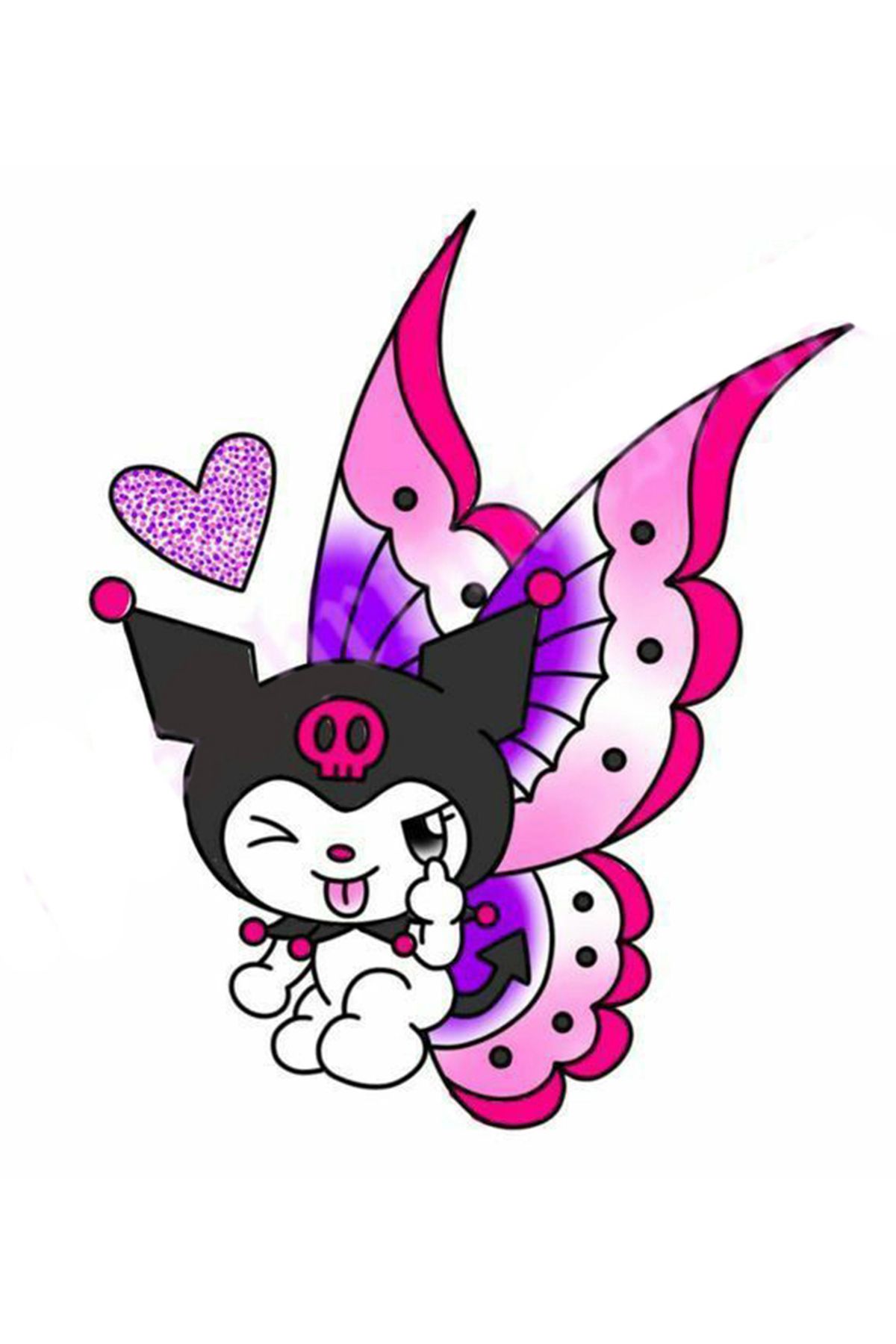 BK Design Kuromi Sticker Telefon Laptop Notebook Tablet Defter Matara Stiker Etiket ST1548
