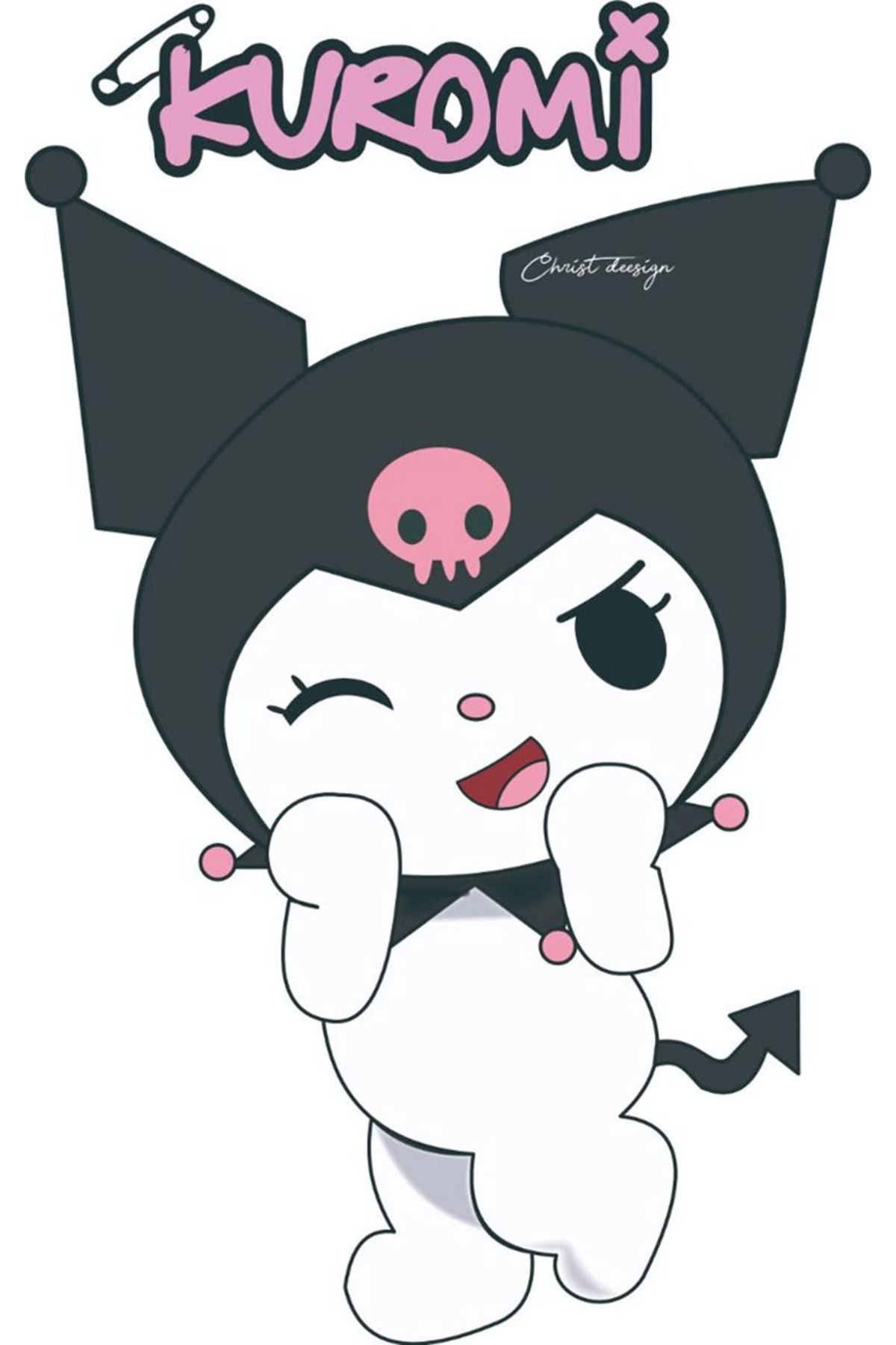 BK Design Kuromi Sticker Telefon Laptop Notebook Tablet Defter Matara Stiker Etiket ST1471