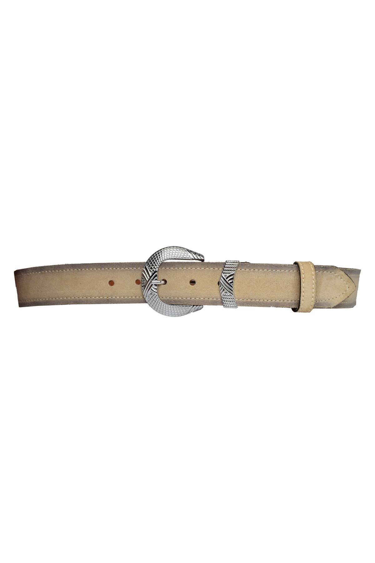 GoDeri-100% piele naturală, argintiu cataramă pentru costum 4 cm curea de damă piele întoarsă crem; Blugi, centura sport=an-byn-63 4
