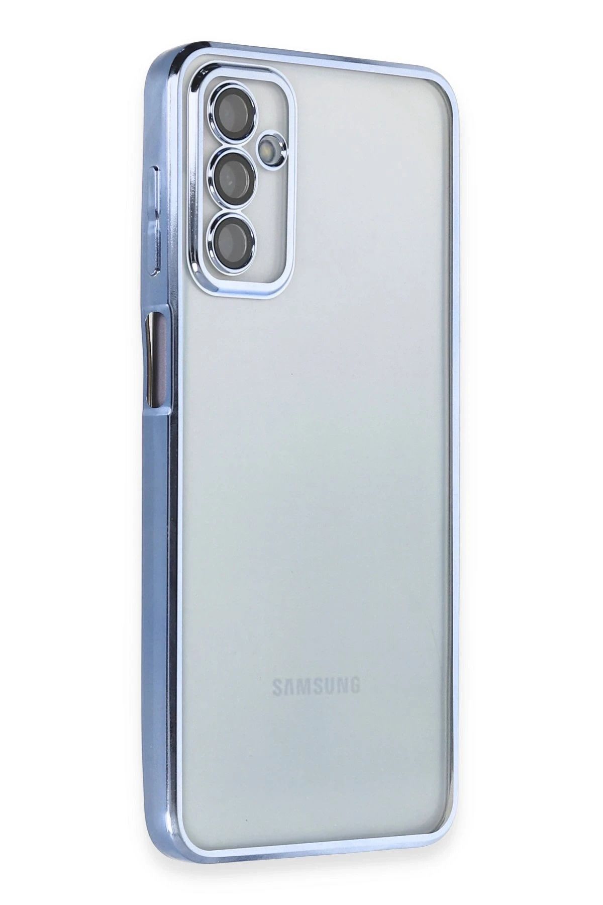 NewFace Samsung Galaxy M23 Kılıf Lensli Silikon - Açık Mavi JOJUA
