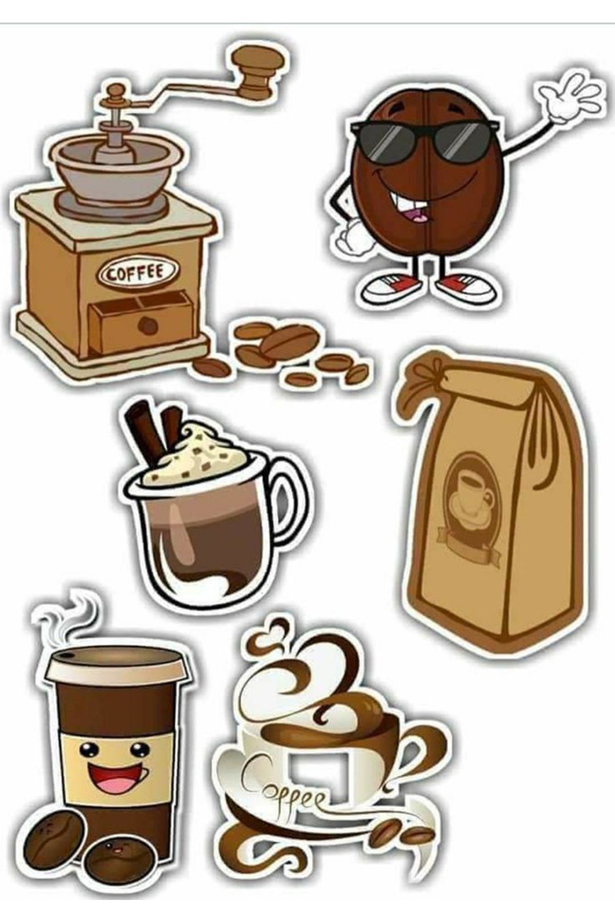 BK Design Coffee Sticker Telefon Laptop Notebook Tablet Defter Matara Stiker Etiket ST1444