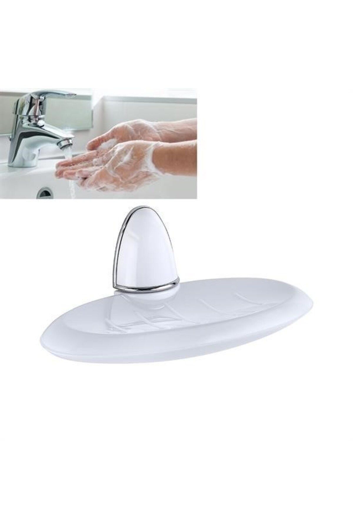 Nurum E Tİcaret BUFFER® Lüks Milenyum Sabunluk Dekoratif Beyaz Sabun Tutucu Stand