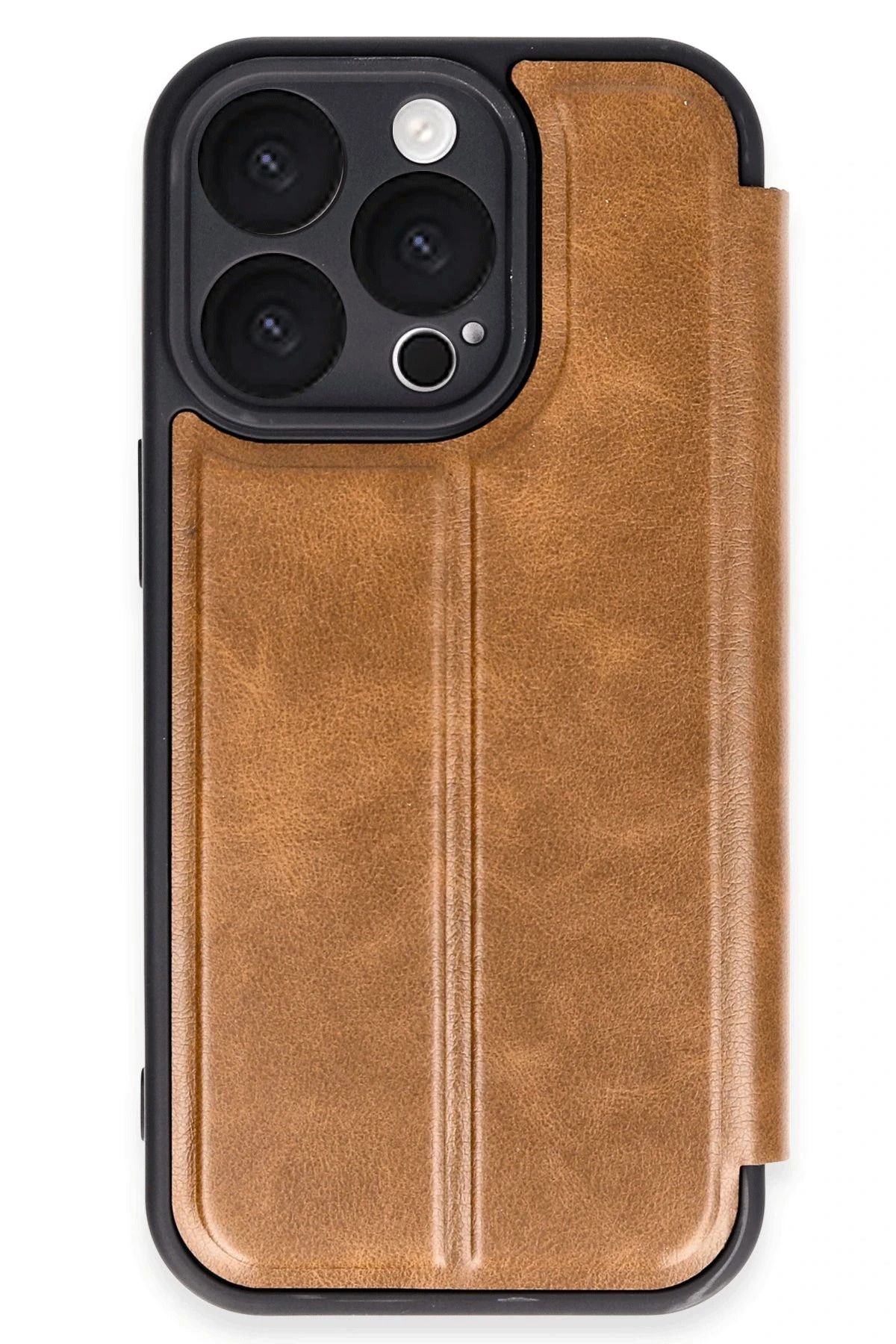 NewFace iPhone 16 Pro Max Kılıf Flip Cover - Taba HNZRN