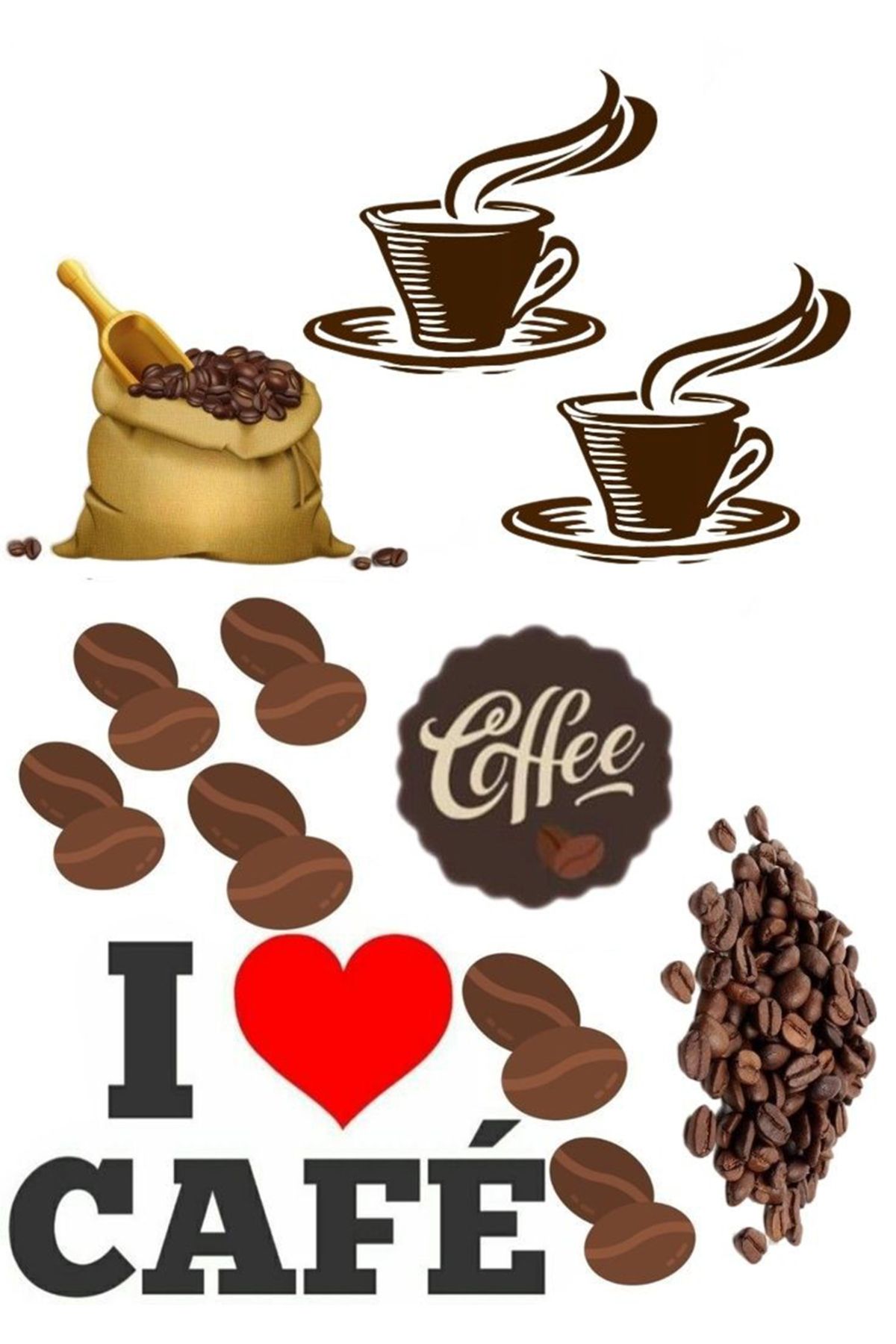 BK Design Coffee Sticker Telefon Laptop Notebook Tablet Defter Matara Stiker Etiket ST1497