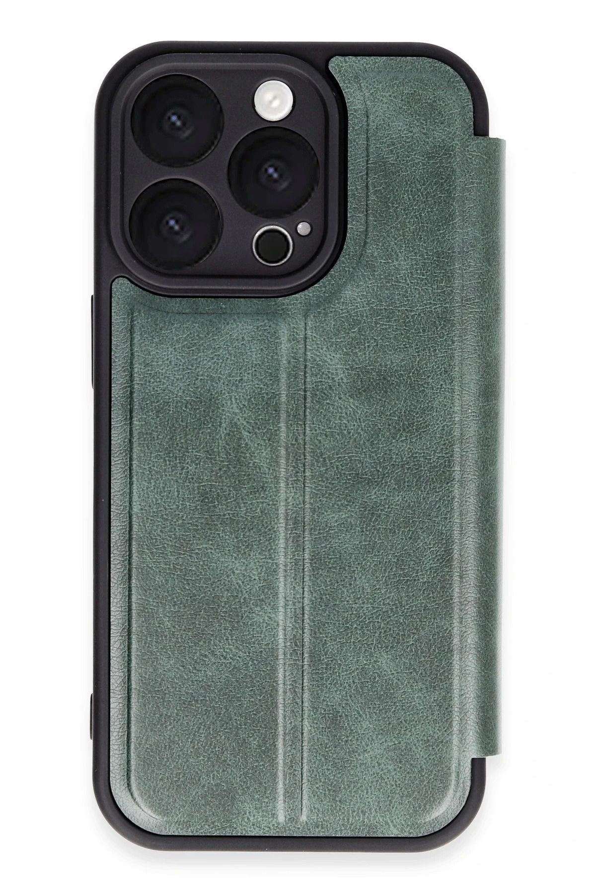 NewFace iPhone 16 Pro Max Kılıf Flip Cover - Koyu Yeşil HNZRN