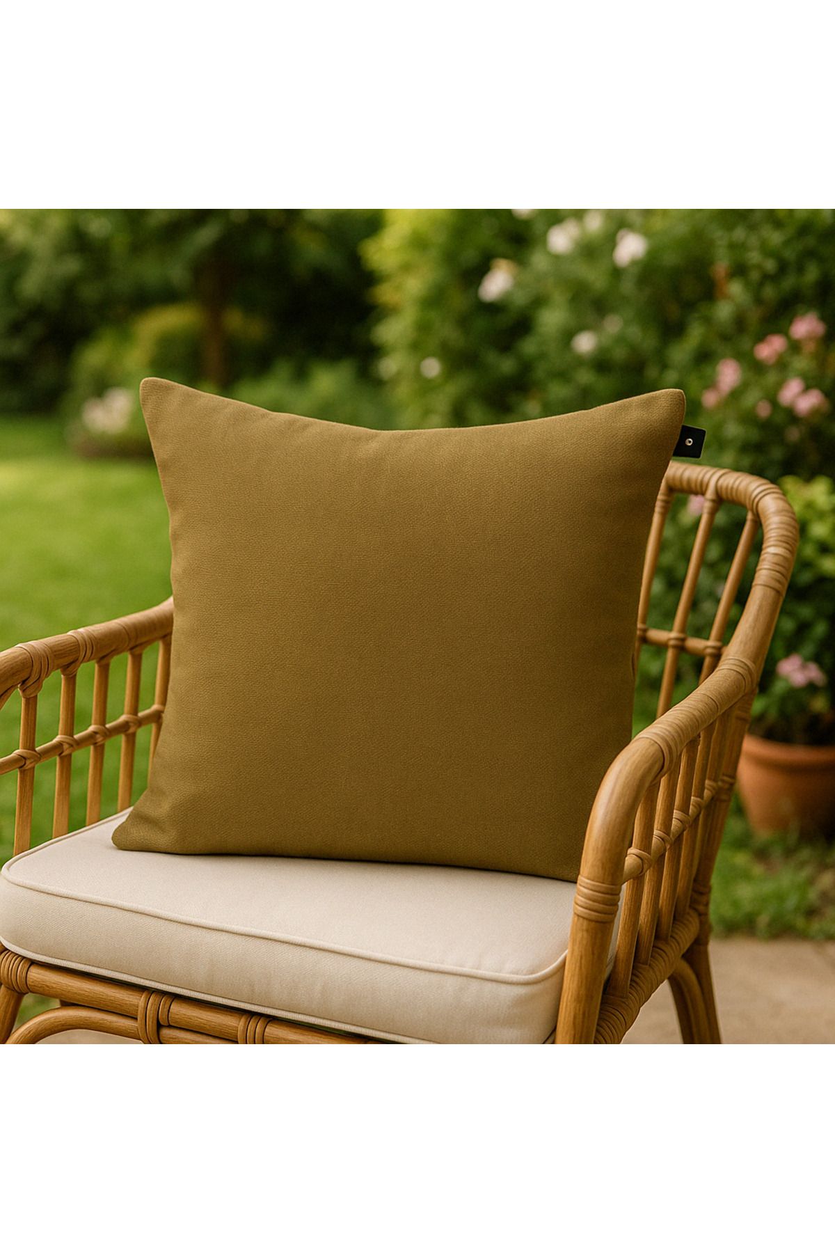 STORKİST Soft Dokulu Keten Hardal Renk Kırlent Kılıfı (45x45)