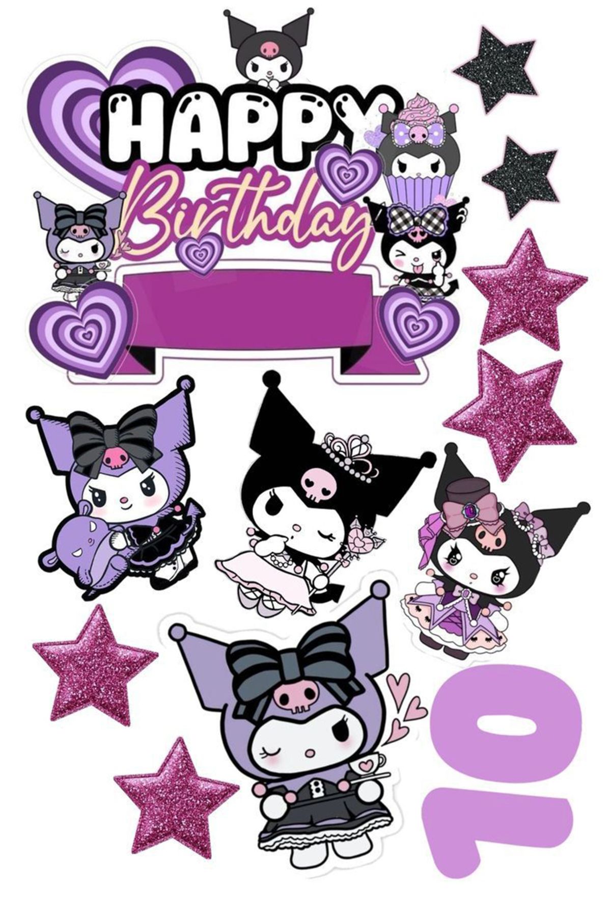 BK Design Kuromi Sticker Telefon Laptop Notebook Tablet Defter Matara Stiker Etiket ST1514